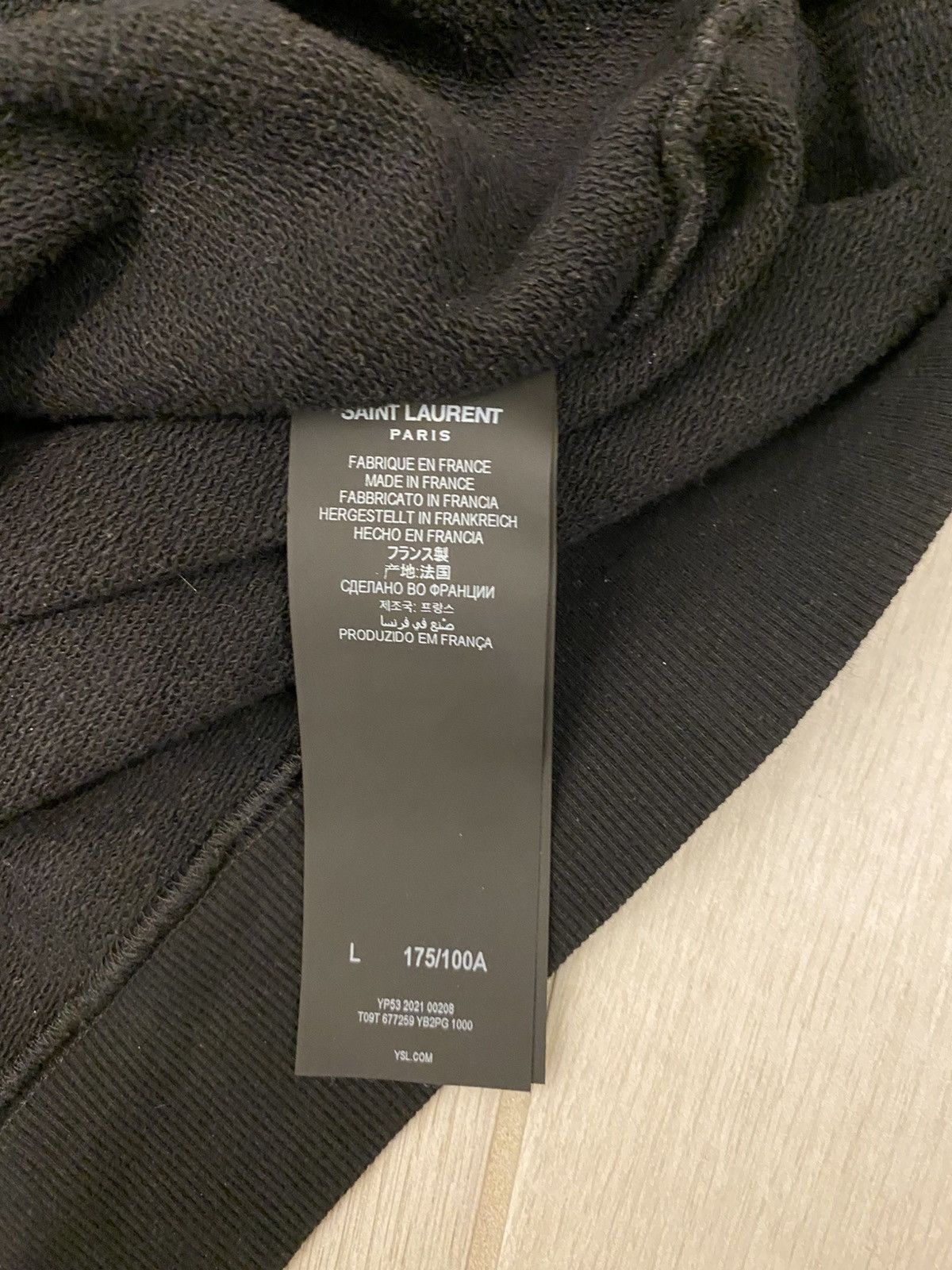 Saint Laurent Paris Saint Laurent Paris Cracked Box Logo Hoodie Size US L / EU 52-54 / 3 - 5 Thumbnail