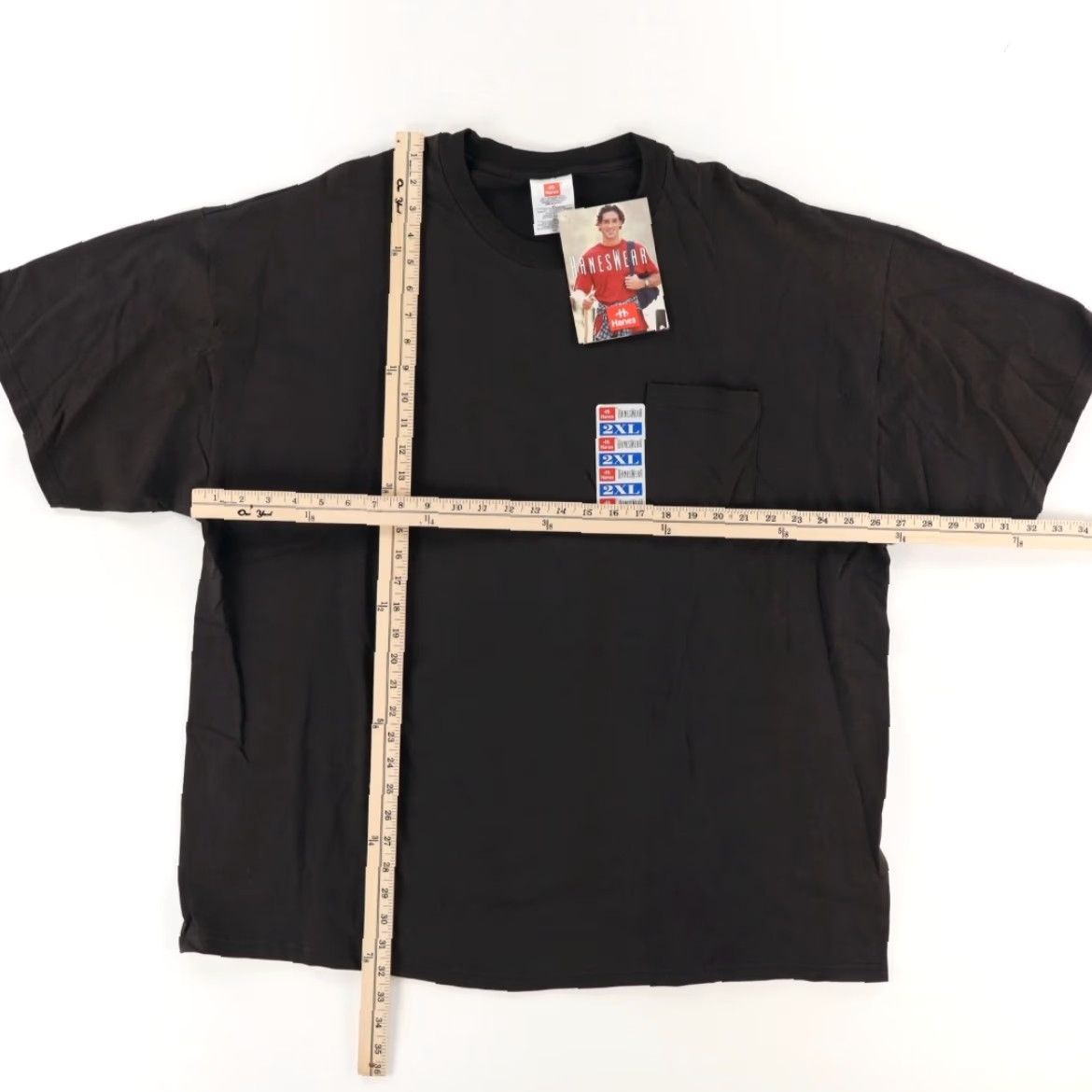 Hanes VTG Hanes Haneswear Pocket Solid T-Shirt Black Men's 2XL Shirt Mens VTG Haneswear Pocket Black 2XL Shirt Size US XXL / EU 58 / 5 - 3 Thumbnail