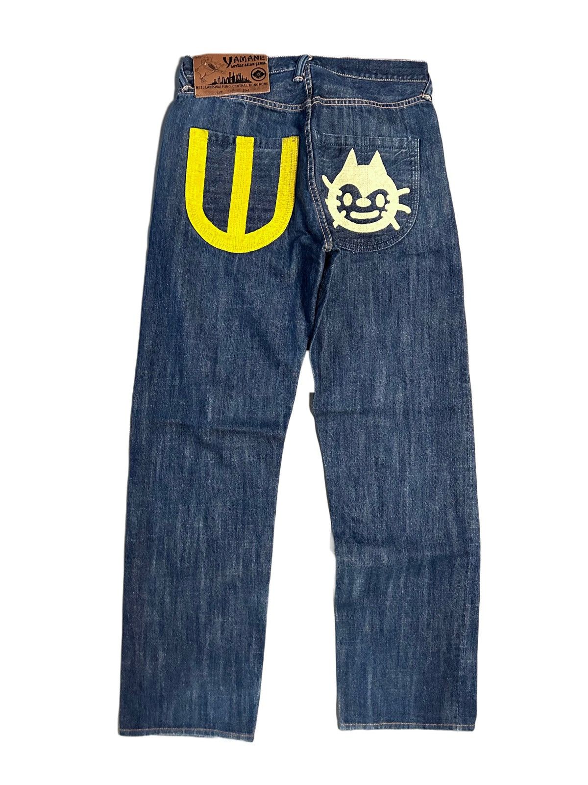 image of Evisu Yamane Jeans Cat Face Vintage Selvedge Denim Japan in Navy, Men's (Size 30)