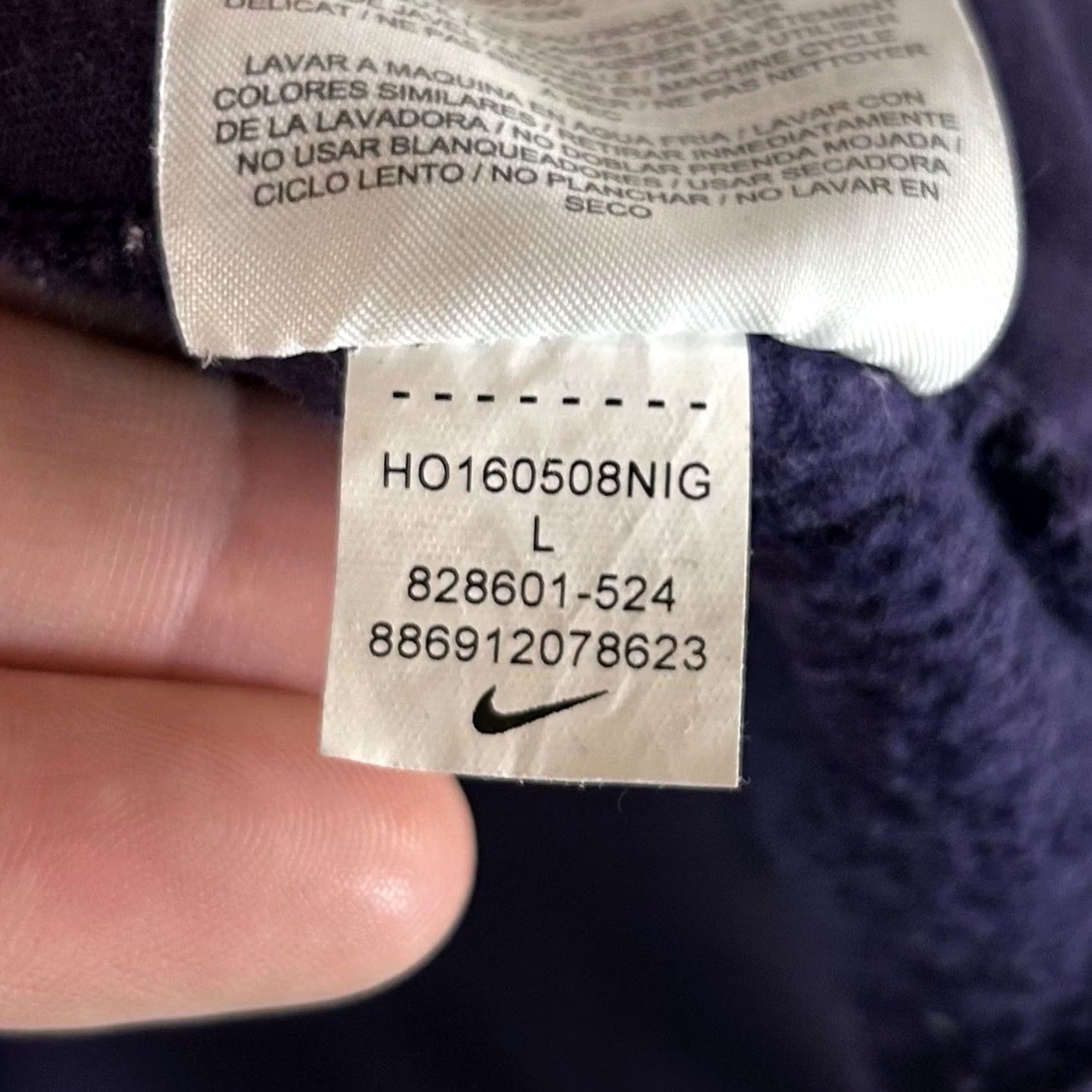 Nike Nike Hoodie Women's Large Purple Long Sleeve Pullover Mockneck Rally Sportswear Hoodie Size L / US 10 / IT 46 - 7 Thumbnail