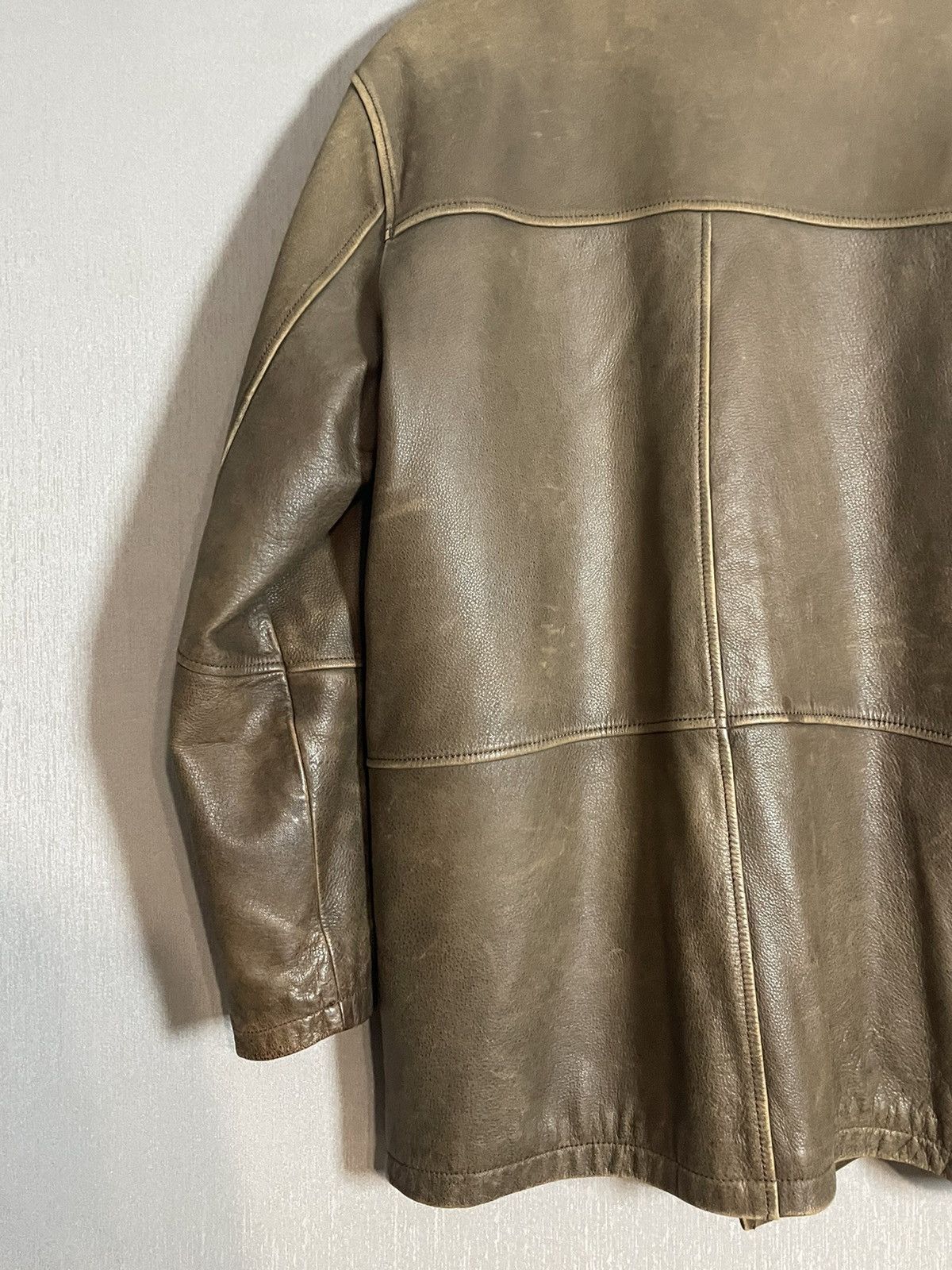 Leather Vintage Washed Brown Leather Coat Jacket Hedi Acne RRL erd Size US L / EU 52-54 / 3 - 8 Thumbnail