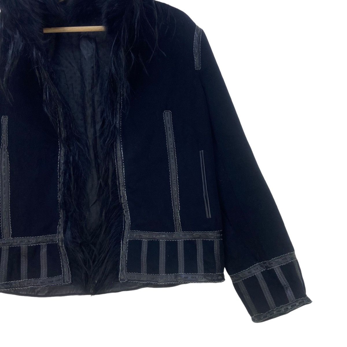 Japanese Brand Japanese Brand Blue Fox Fur Lamb Leather Wool Coat Size M / US 6-8 / IT 42-44 - 5 Thumbnail