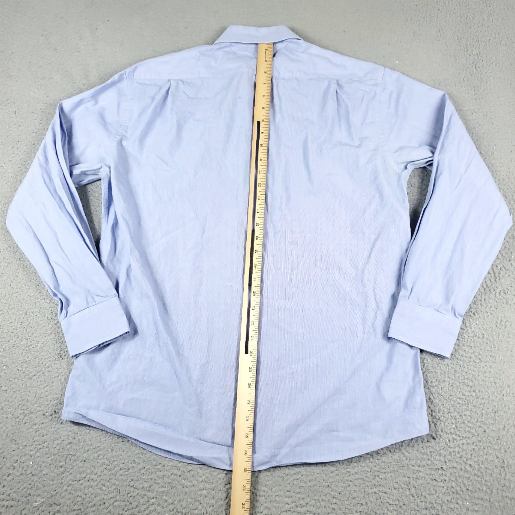 Tommy Hilfiger Tommy Hilfiger Dress Shirt Mens 16 Blue Long Sleeve Button Up Classic Size 42R - 5 Thumbnail