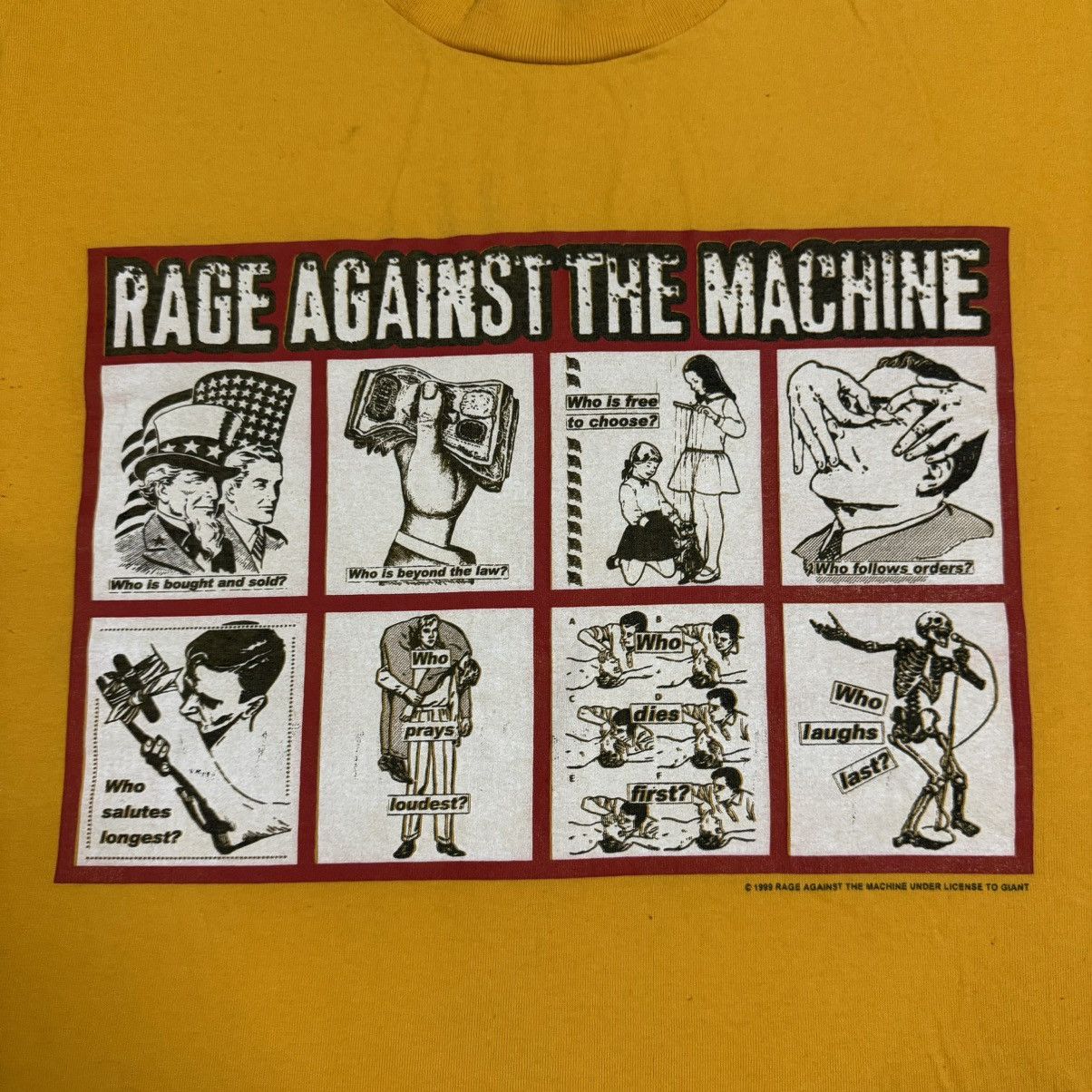 Band Tees × Rage Against The Machine × Vintage VINTAGE 1999 RAGE AGAINST THE MACHINE PROMO BAND SHIRTS Size US S / EU 44-46 / 1 - 2 Thumbnail