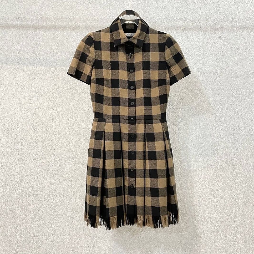 Dior Dior Check Pattern Button Up Dress Size 36 Size XS / US 0-2 / IT 36-38 - 1 Thumbnail