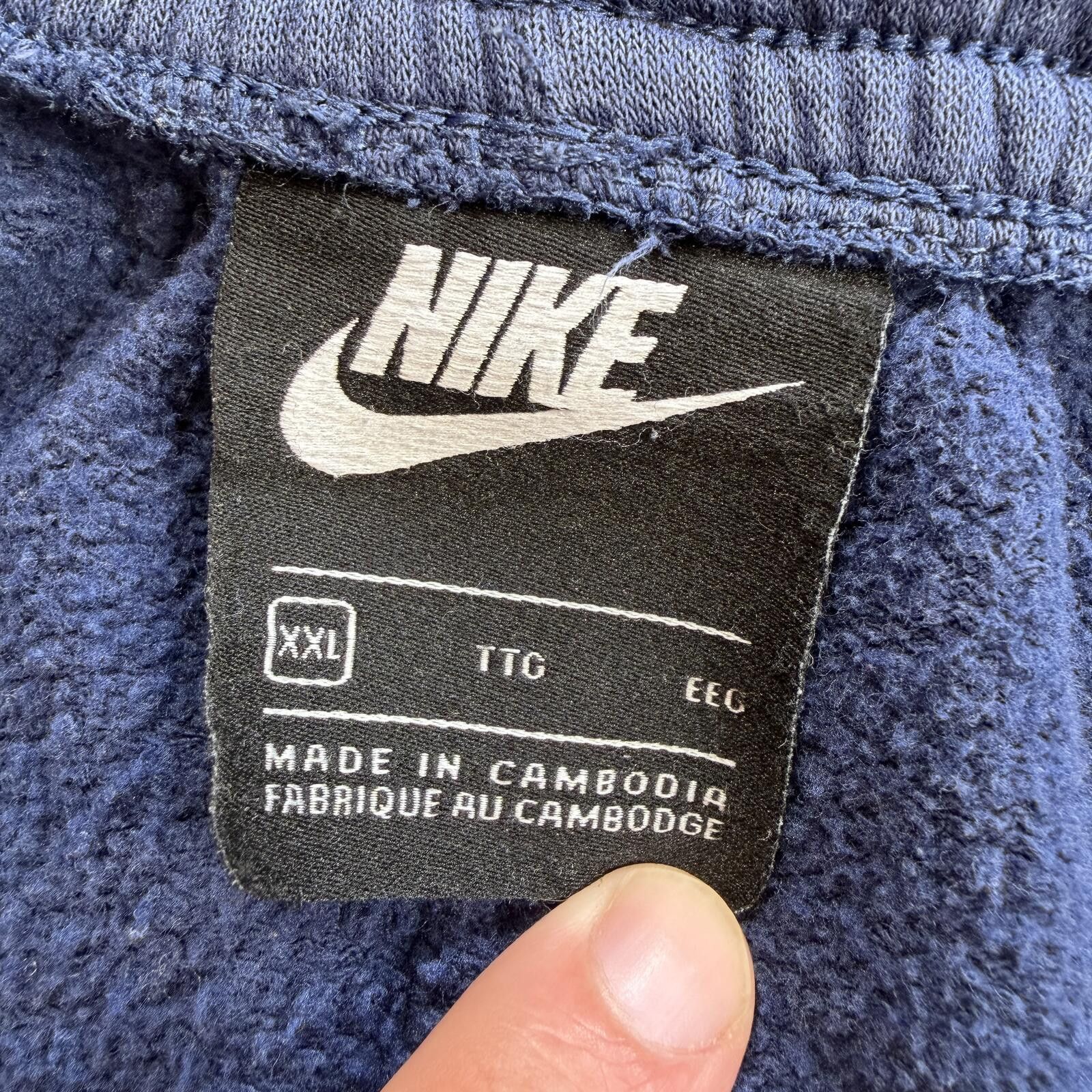 Nike Vintage Y2K Nike Swoosh Navy Cargo Sweat Shorts XXL Baggy Size US 40 / EU 56 - 3 Thumbnail