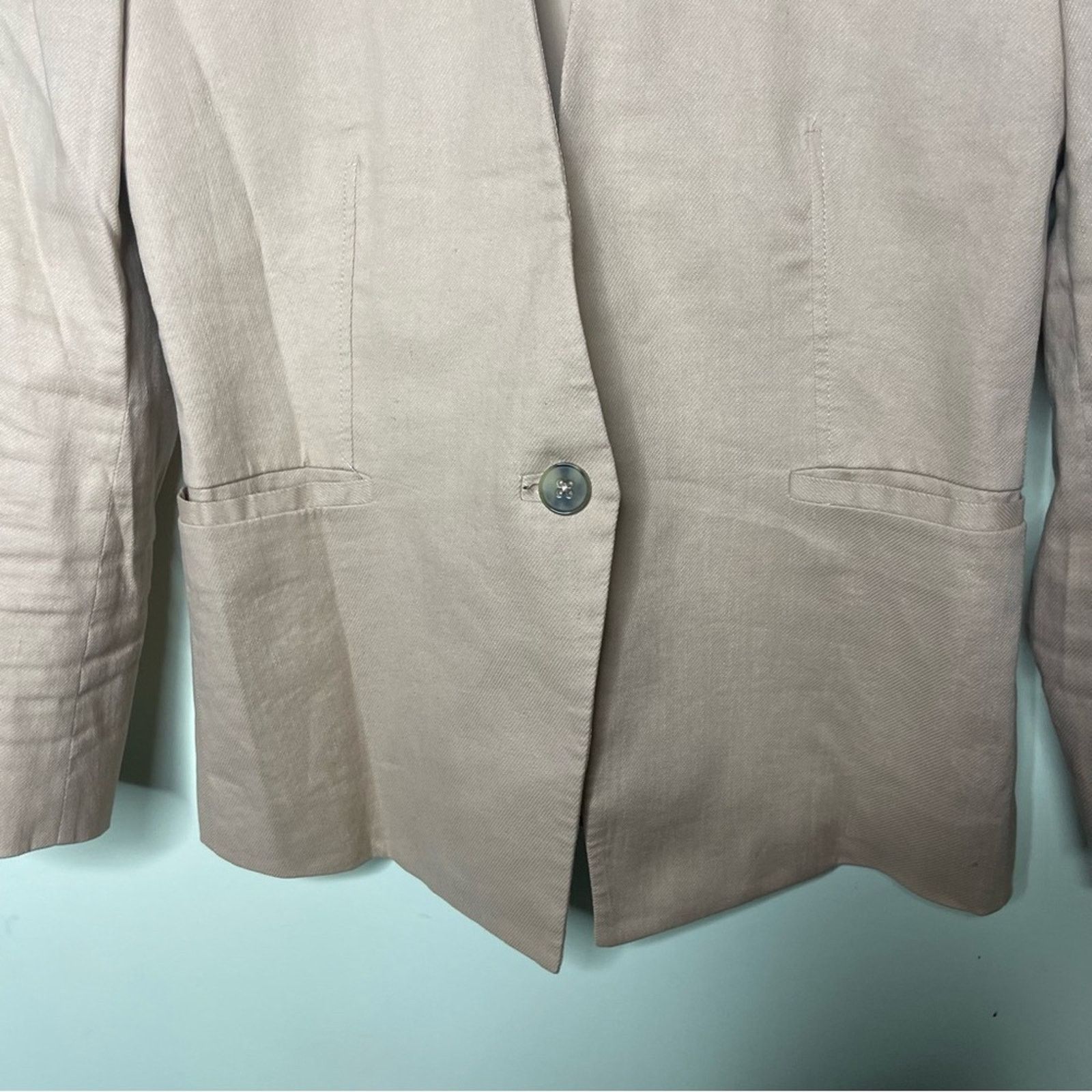 Helmut Lang Helmut Lang blush pink v neck one button blazer cotton sz 0 Size XS / US 0-2 / IT 36-38 - 4 Thumbnail