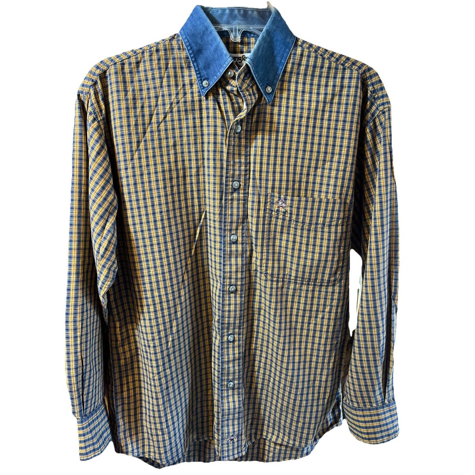 Wrangler Wrangler PBR Button Shirt Men’s S Rodeo Western Yellow Size US S / EU 44-46 / 1 - 1 Thumbnail