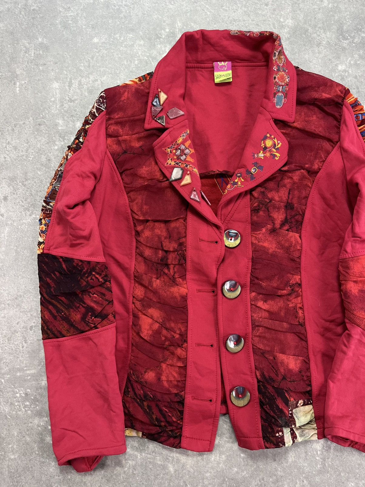 Japanese Brand Save The Queen Y2K Printed Punk 3D Stones Blazer Jacket L XL Size XL / US 12-14 / IT 48-50 - 3 Thumbnail
