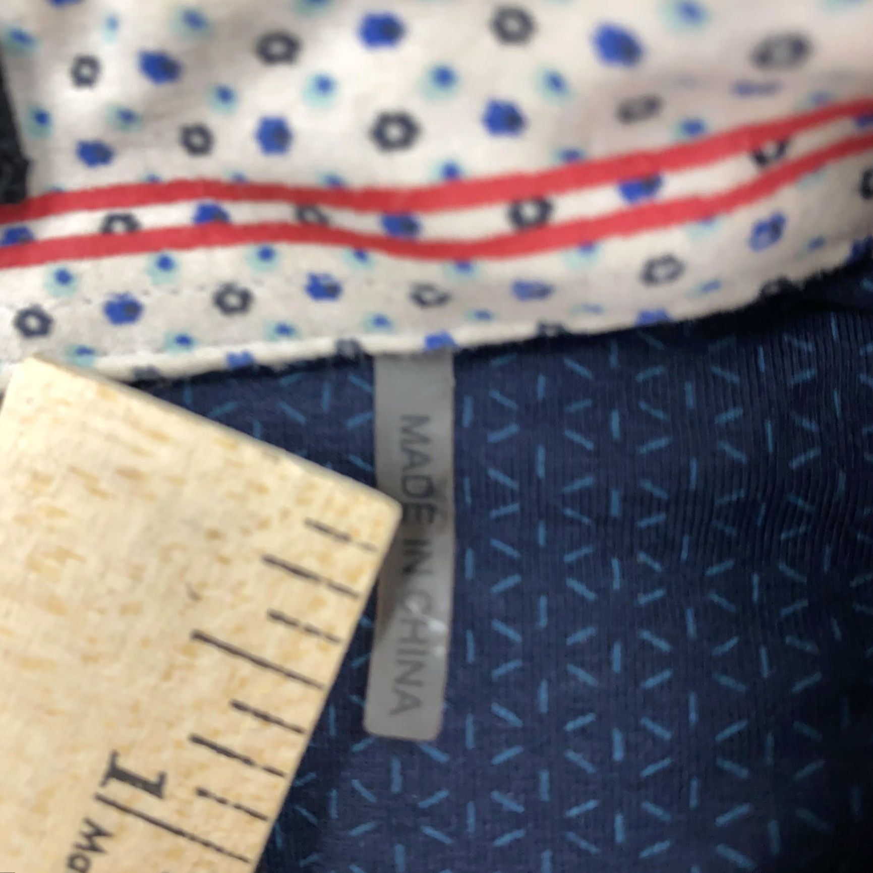 Vintage Buttercloth Mens XL Tall Fit Stretch Button-Up Shirt Blue Geometric Long Sleeve Size US XL / EU 56 / 4 - 7 Thumbnail