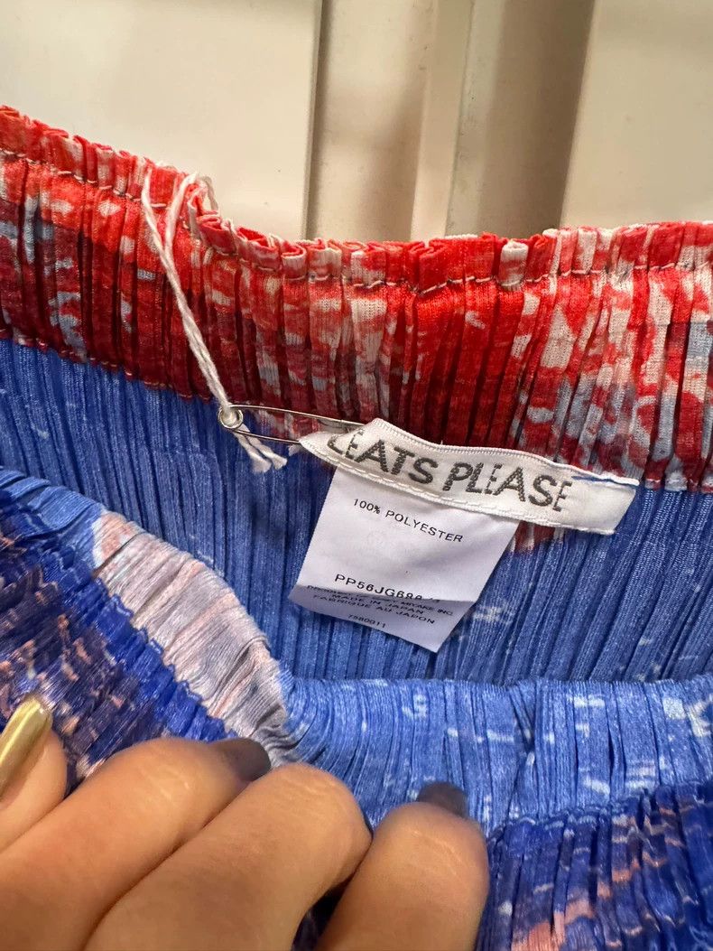 Issey Miyake Issey Miyake size:3 A pink and blue two-tone skirt Size 42" / US 20 - 6 Thumbnail