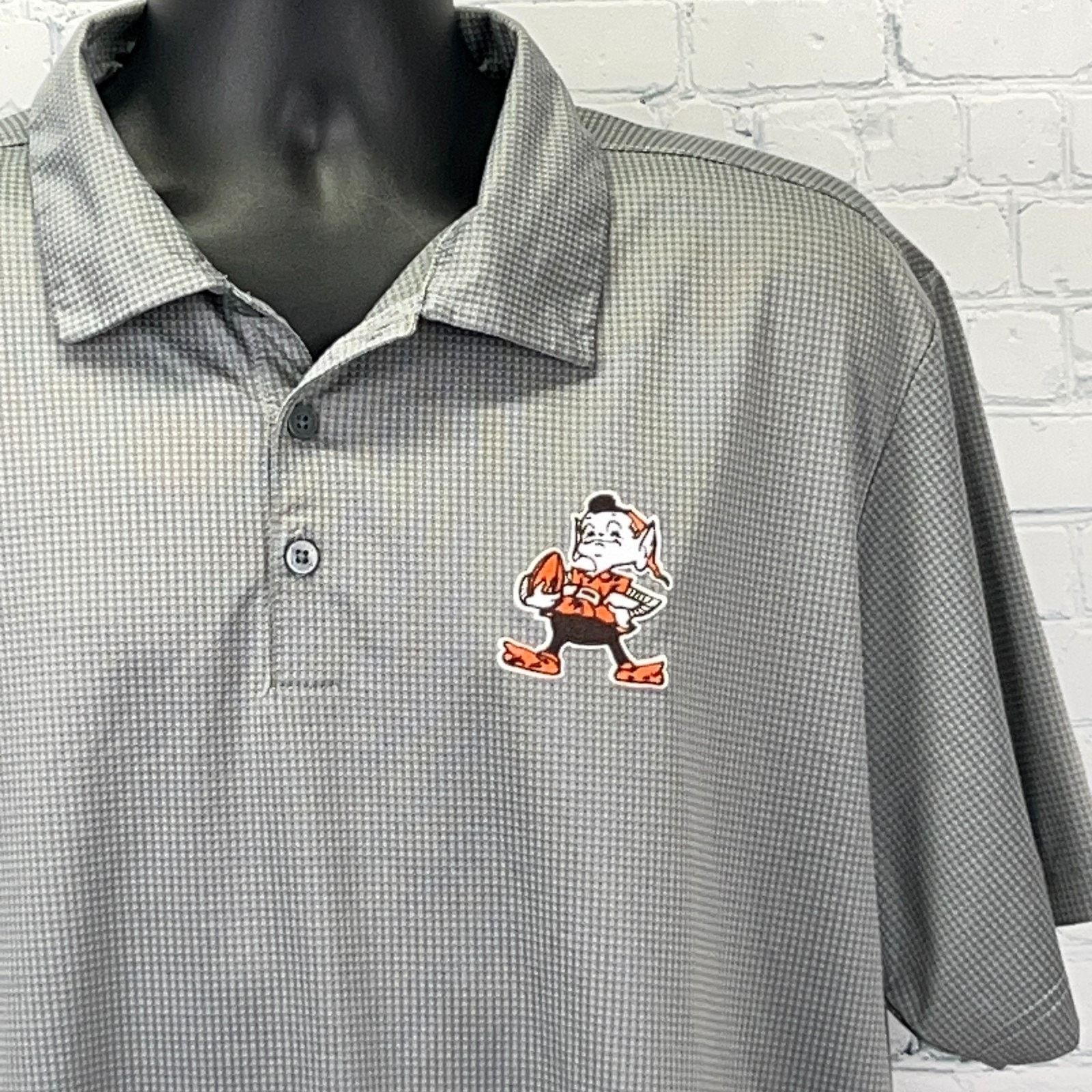 Antigua Cleveland Browns Brownie the Elf Polo Shirt Gray Antigua XL Size US XL / EU 56 / 4 - 1 Thumbnail