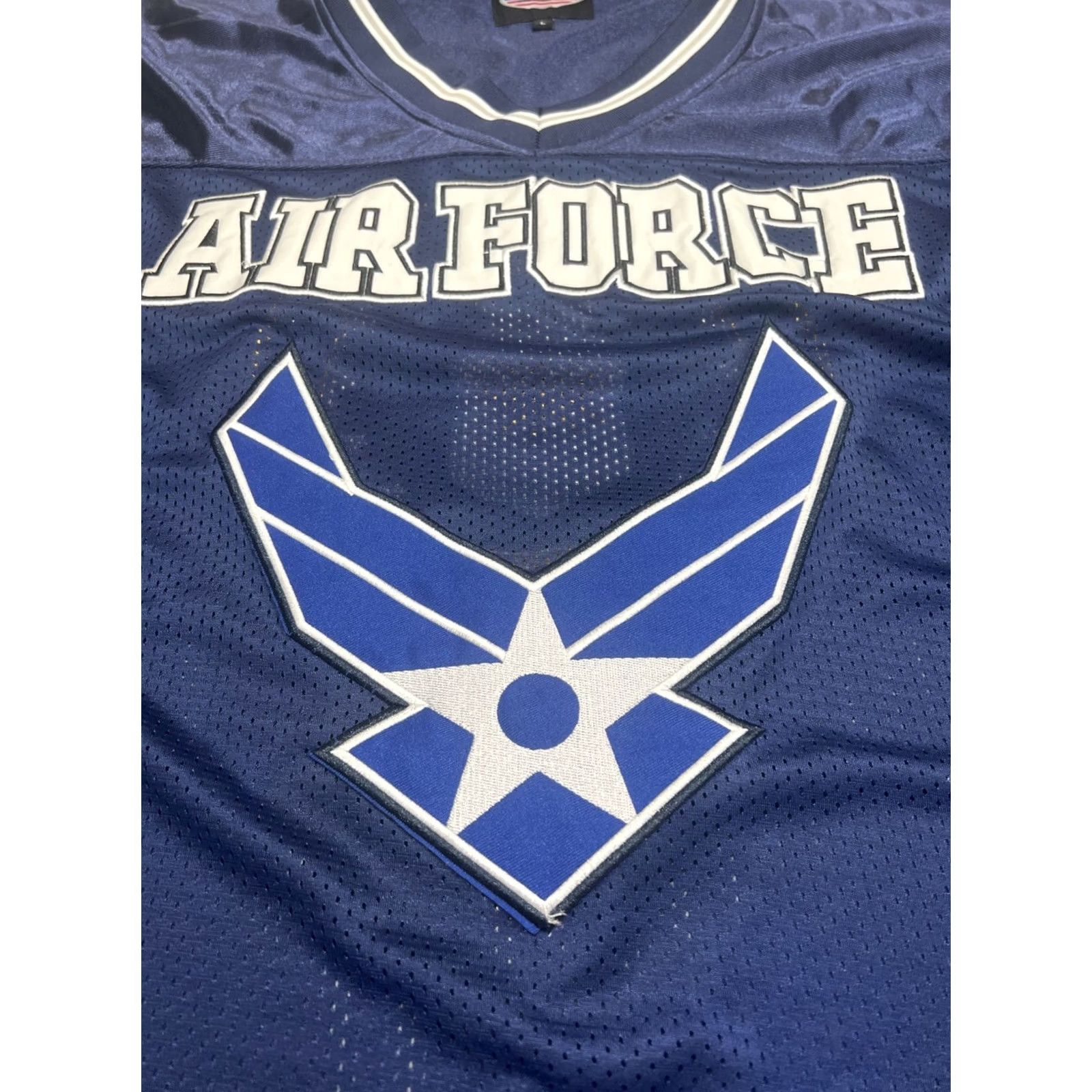 Logo 7 VINTAGE JWM U.S. Air Force Jersey Men Large Wings Logo Blue Football Emblem Patches Shirt" Size US L / EU 52-54 / 3 - 3 Thumbnail