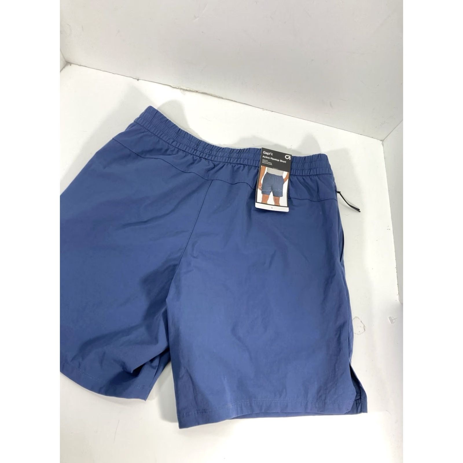 Gap Gap Fit Active Ripstop Shorts Men S 30X7 Blue Drawstring Pocket Elastic Waist Chino Pockets Mens Size US 29 - 2 Thumbnail