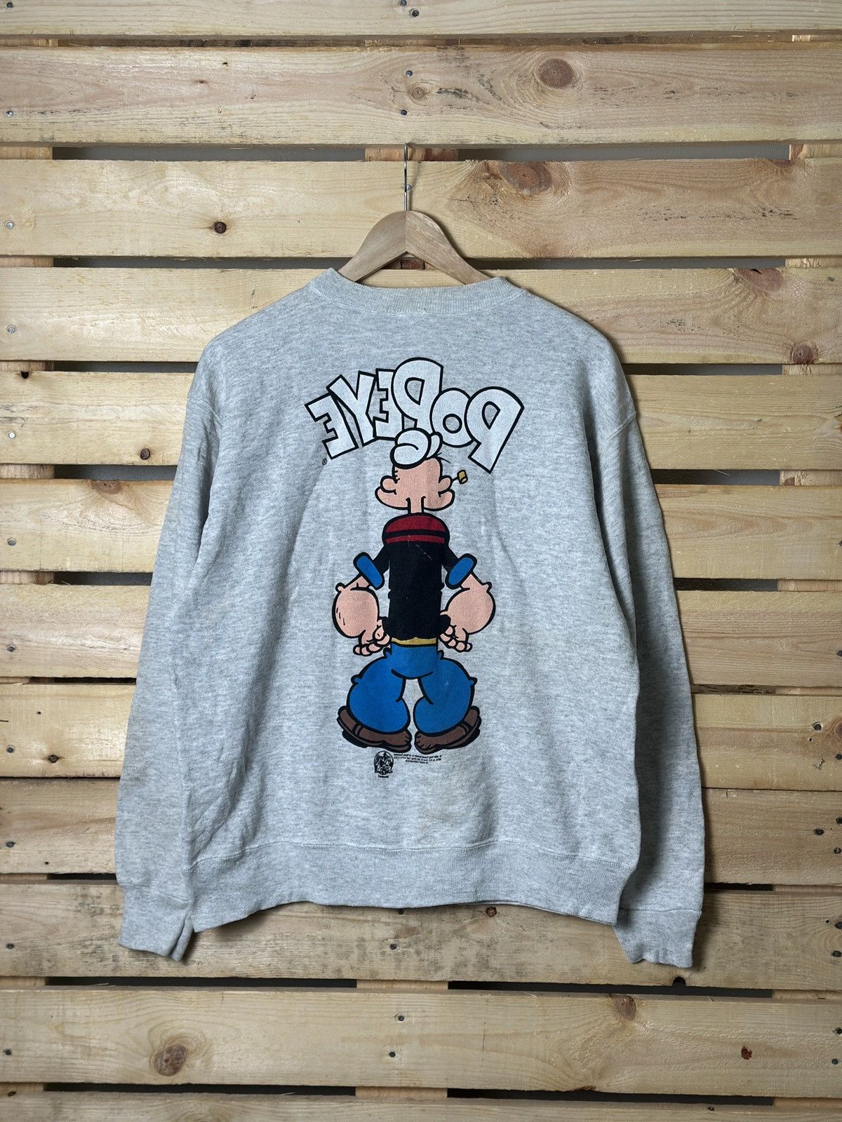 Vintage Vintage Popeye Mirror Print Sweatshirt Size US L / EU 52-54 / 3 - 2 Thumbnail