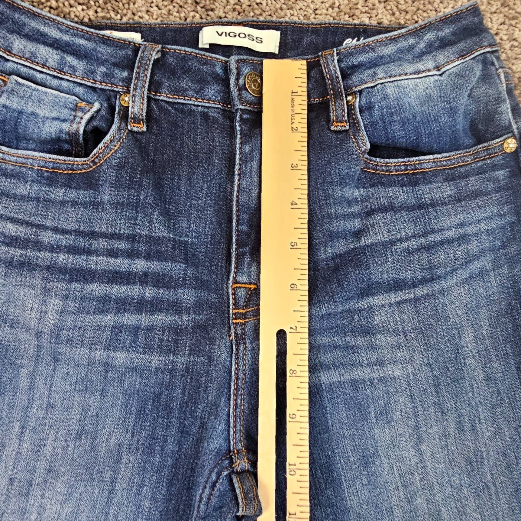 Vintage VINTAGE VIGOSS Jeans Womens 28 Mid Rise Straight Stretch Blue Denim 25x31 Regular Size 25" / US 0 / IT 36 - 4 Thumbnail