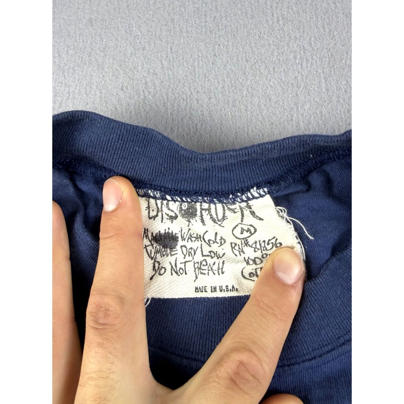Vintage VINTAGE Disorder Alternative Clothing Shirt Long Sleeve Surf Skate 90s Men M Blue Crew Neck Solid Unbranded T-Shirt Size US M / EU 48-50 / 2 - 3 Thumbnail