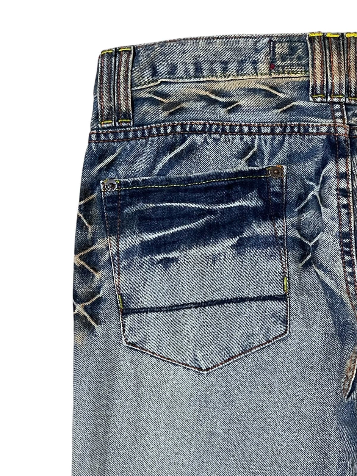 GOSTAR DE FUGA FLARED💥 GAZOZ Web Dirted Style Rebel Denim Washed Size US 31 - 14 Thumbnail