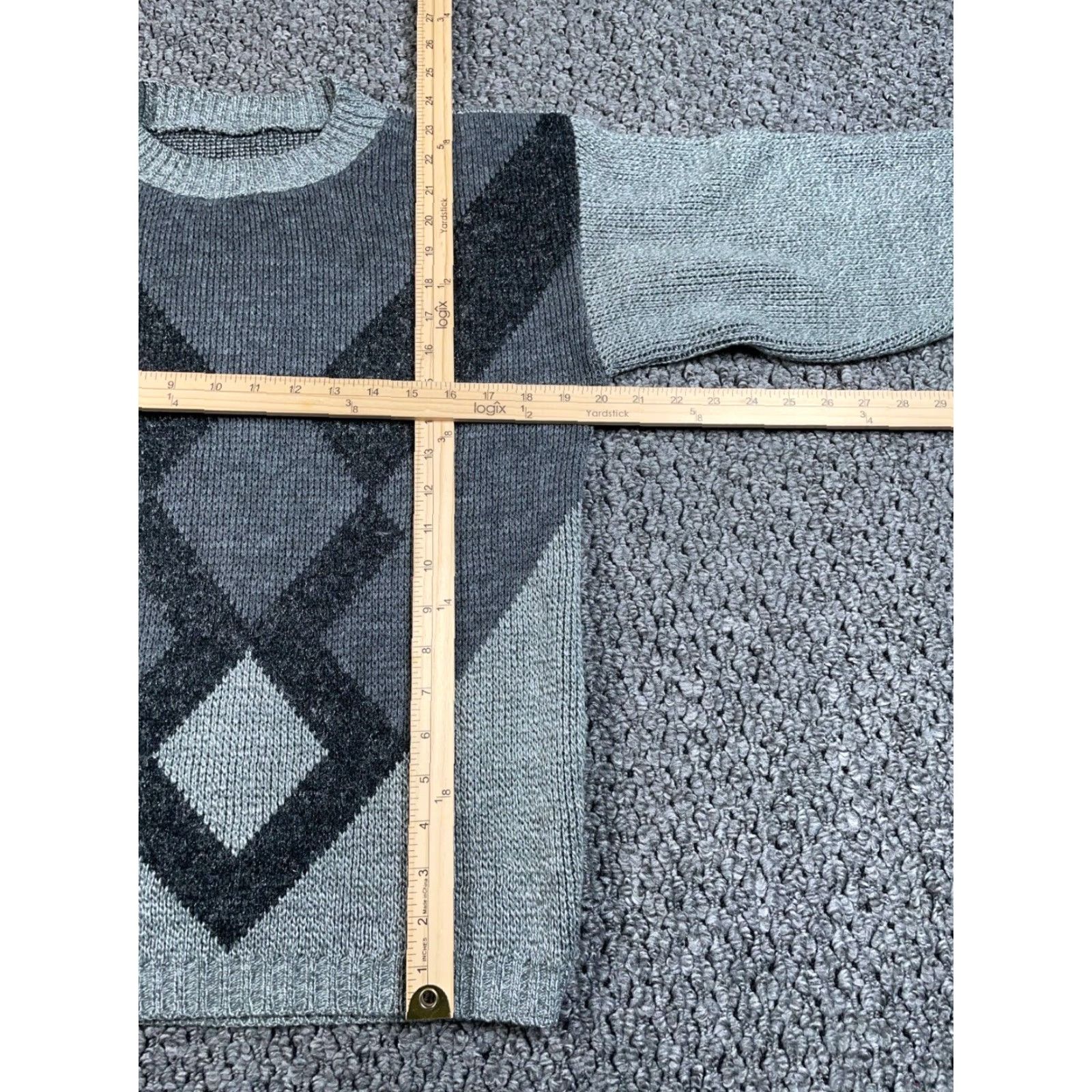 Etro VTG 80s Geometric Pattern Sweater Men's Medium Gray Crewneck Knit Pullover Vintage Size US M / EU 48-50 / 2 - 5 Thumbnail