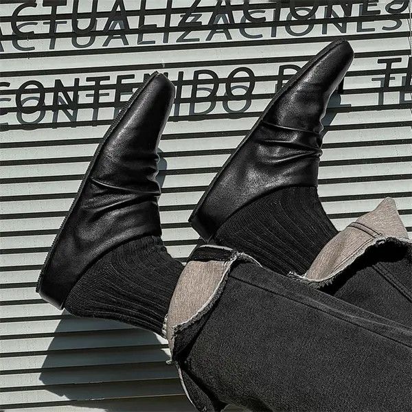 Leather Ayukawa x Kaoda Stylish Black Slouch Mules Size US 8.5 / EU 41-42 - 6 Thumbnail