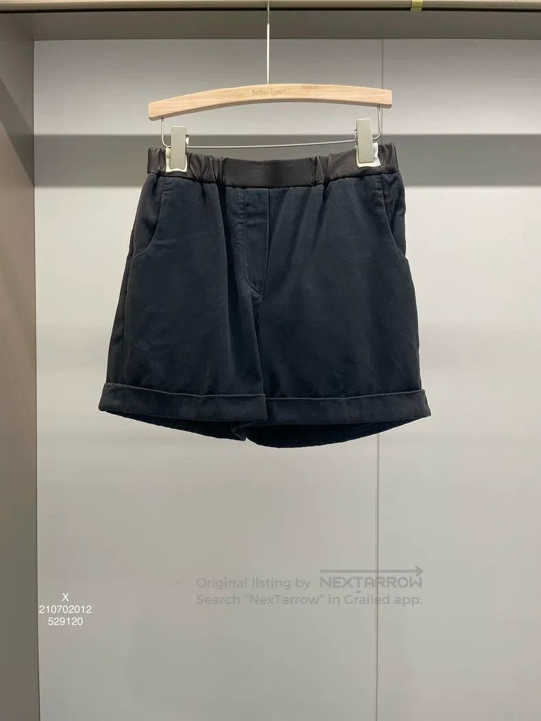 Brunello Cucinelli Brunello Cucinelli Dark Blue Cotton Shorts Size 25" / US 0 / IT 36 - 1 Thumbnail
