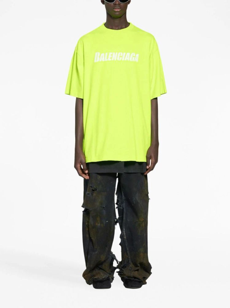 Balenciaga o1mt1gz1124 Caps T-Shirt Boxy Fit in Yellow Size US XS / EU 42 / 0 - 2 Thumbnail