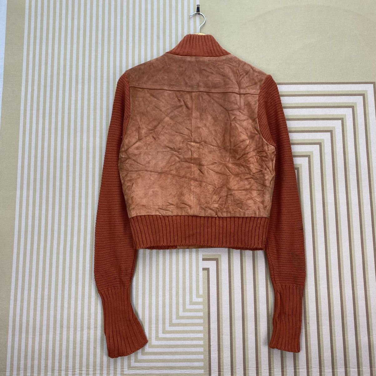 Leather 🫶Vintage Suede and Knit Sleeve High Collar Jacket Size M / US 6-8 / IT 42-44 - 2 Thumbnail