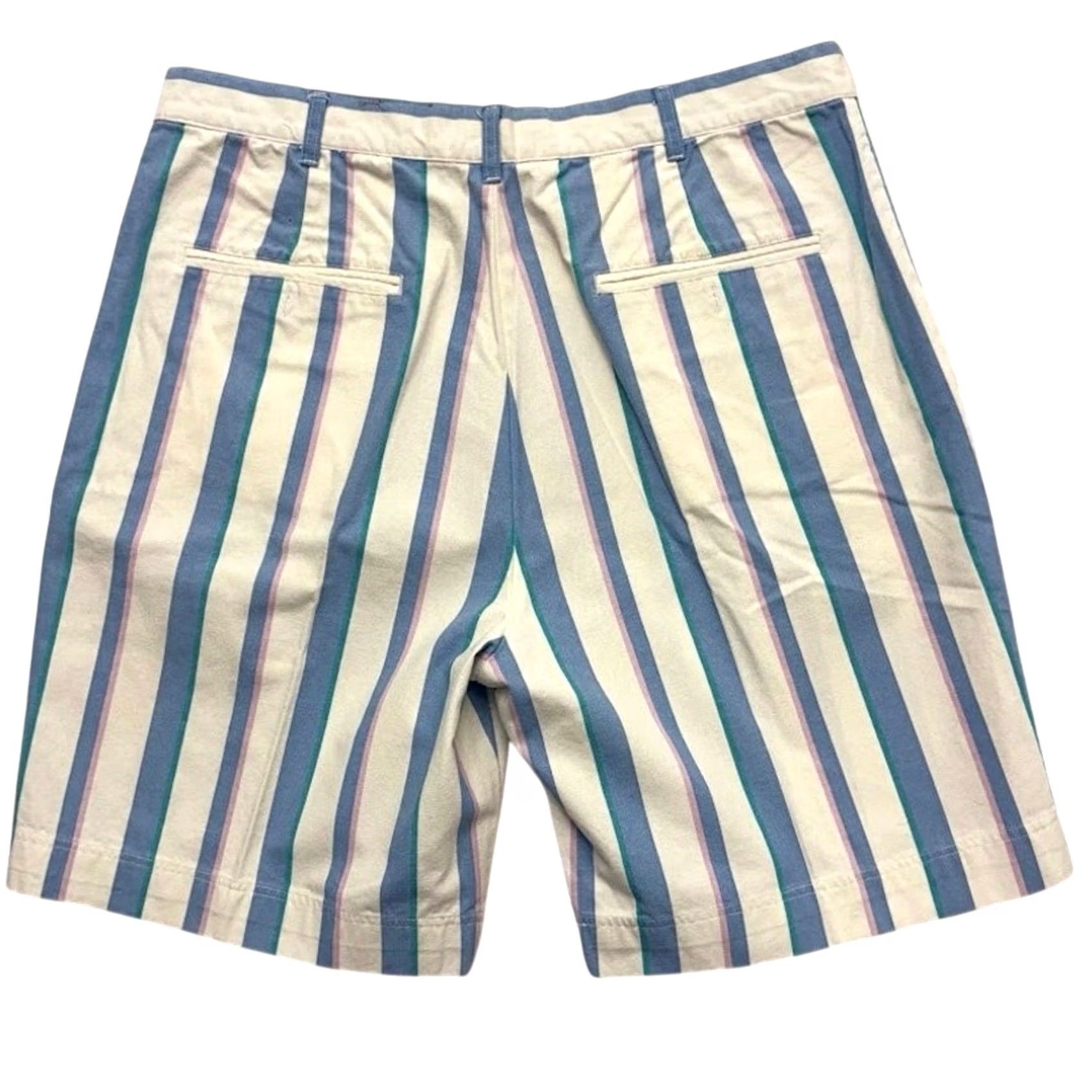 Vintage VINTAGE Knights of The Round Table Chino Shorts White Pleated Striped 38 Men Regular Cotton 90s Preppy Casual Travel Mens Size US 38 / EU 54 - 2 Thumbnail