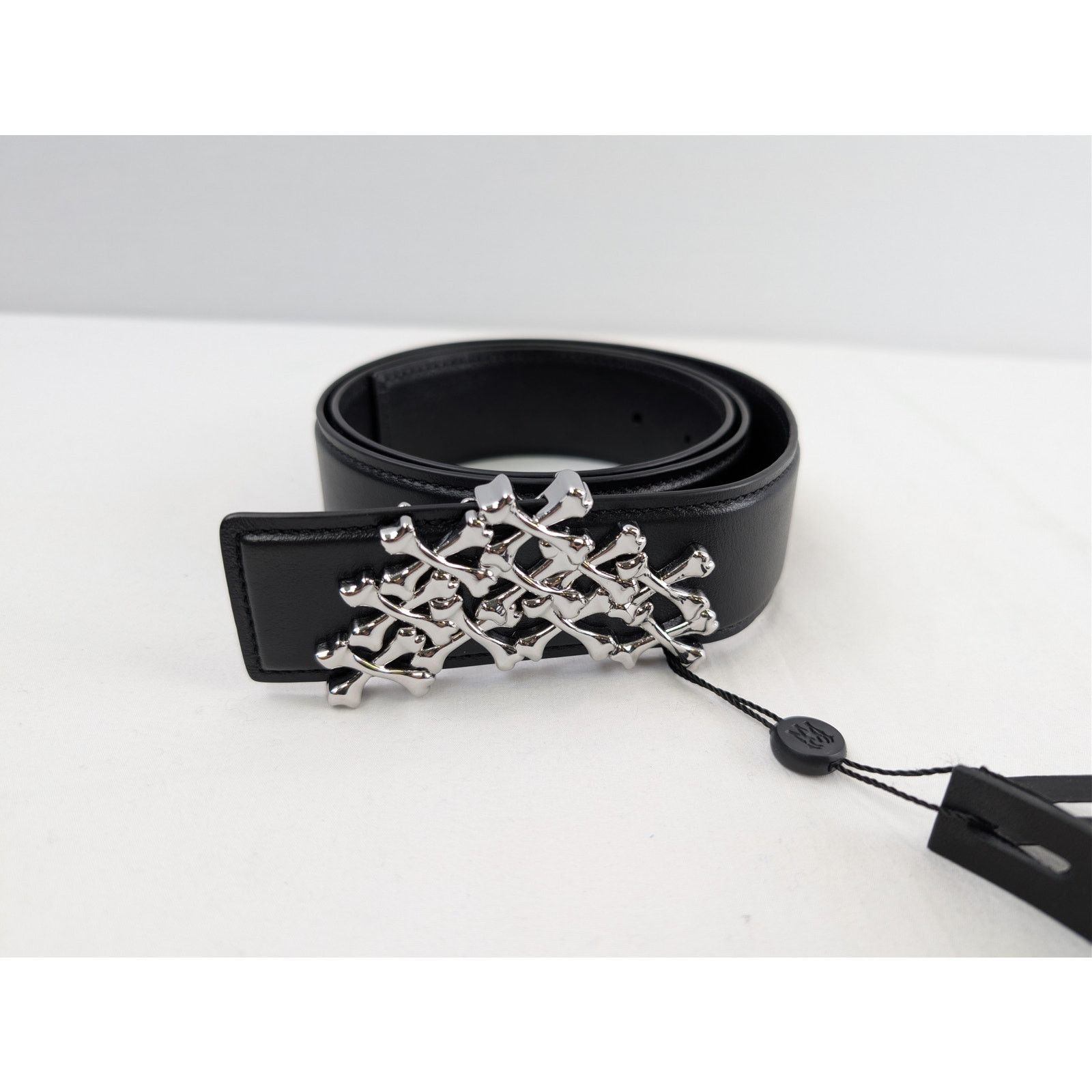 Amiri o1rshd1 Size: 90 / Bones Stacked Belt in Black Size 36 - 2 Thumbnail