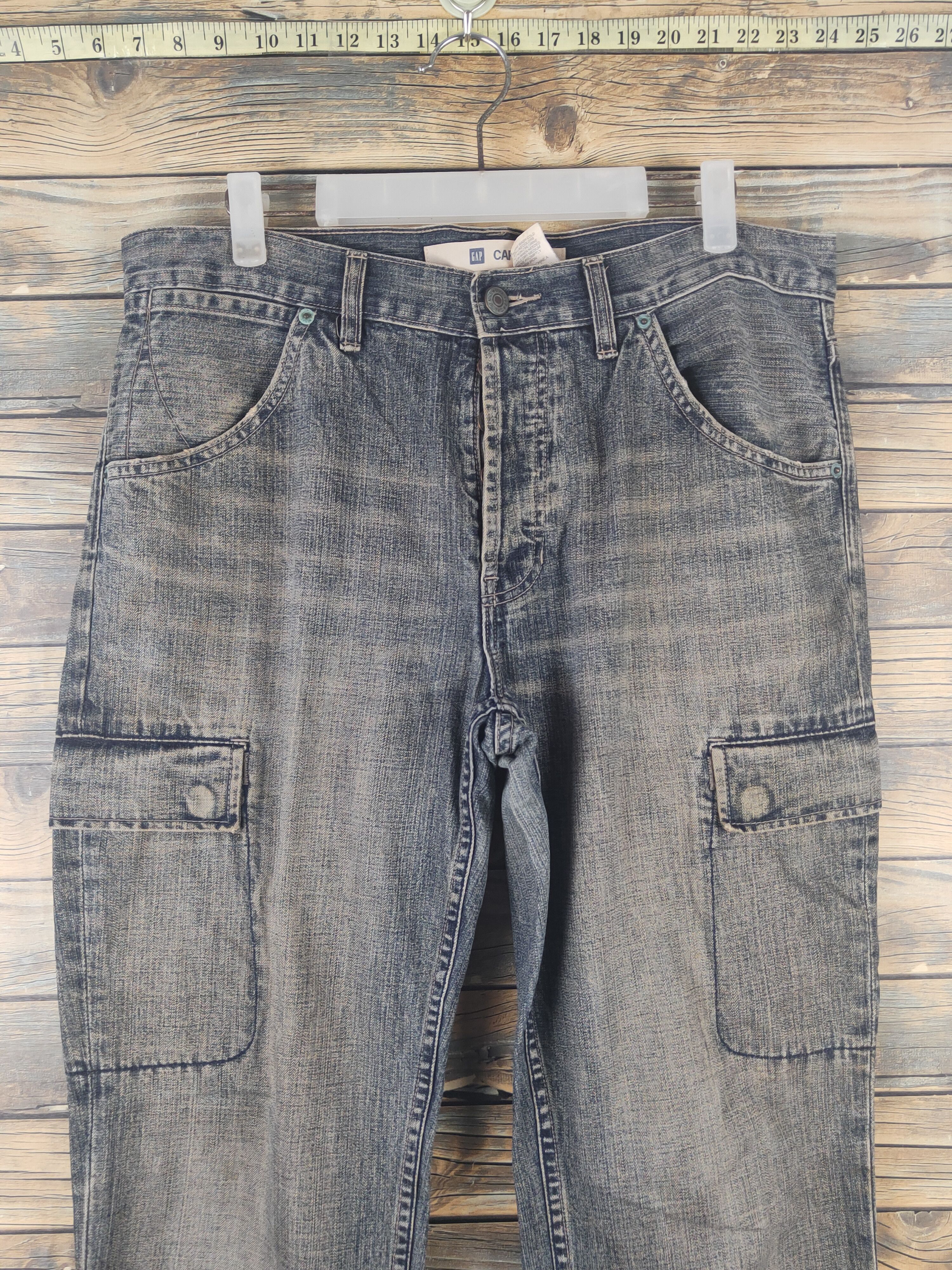 Gap DL Gap Dark Blue Distressed Ripped Jeans #1512 Size US 34 / EU 50 - 2 Thumbnail