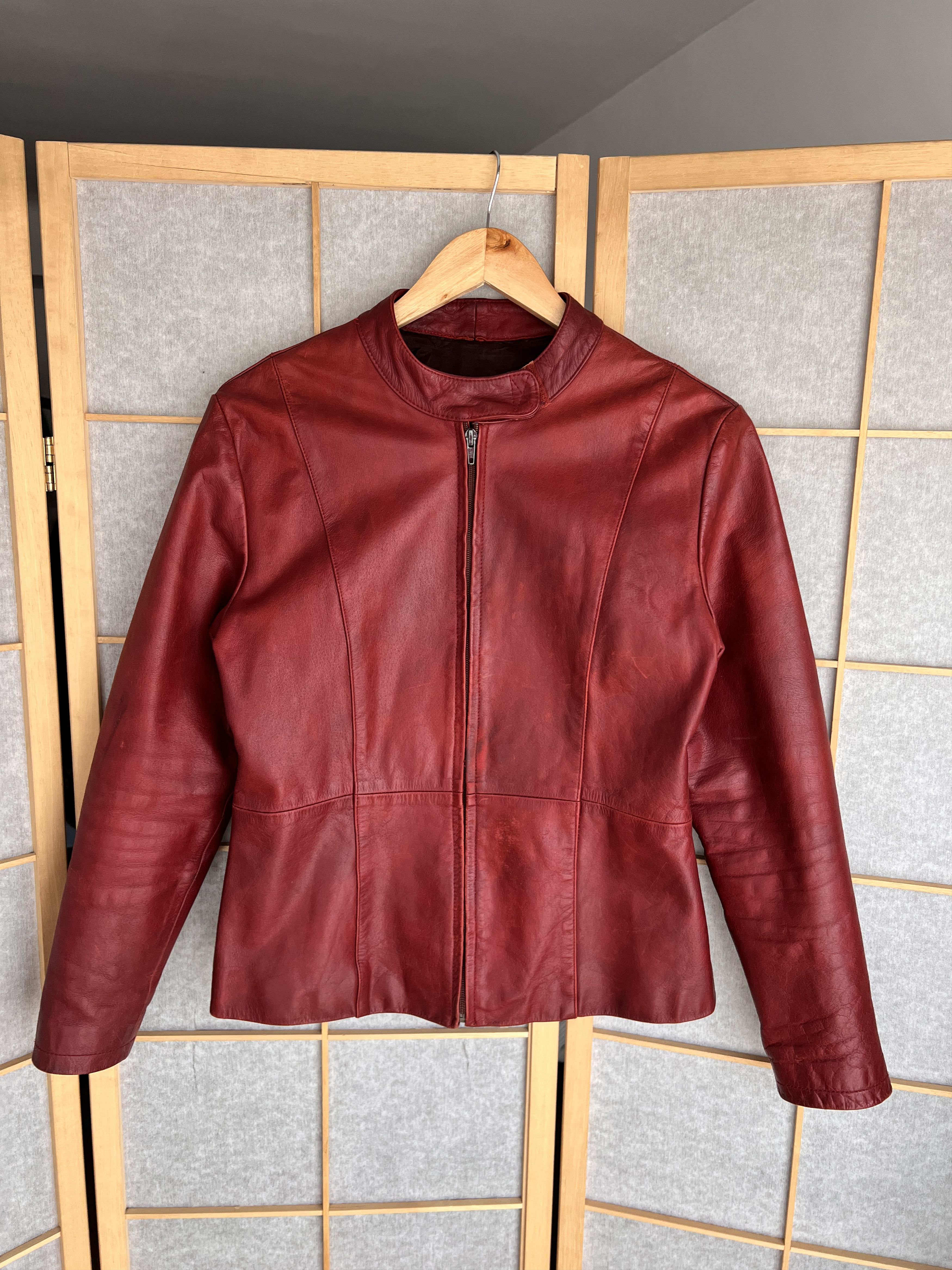If Six Was Nine Rick Owens style vintage 00s red cropped leather jacket rare Size US S / EU 44-46 / 1 - 4 Thumbnail