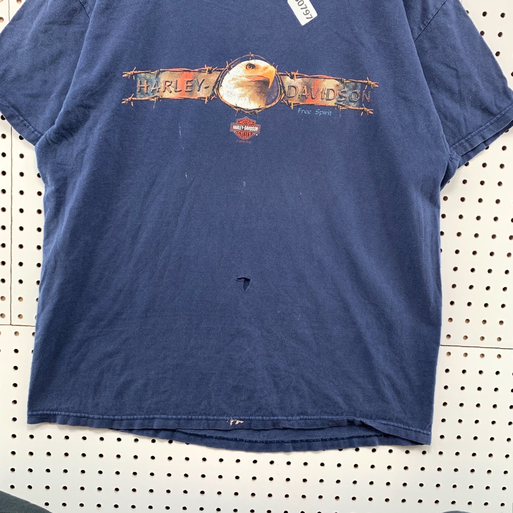 Harley Davidson Harley-Davidson Motorcycle Eagle Shirt Mens XL Blue Distressed Flame 23.5X30 Size US XL / EU 56 / 4 - 6 Thumbnail