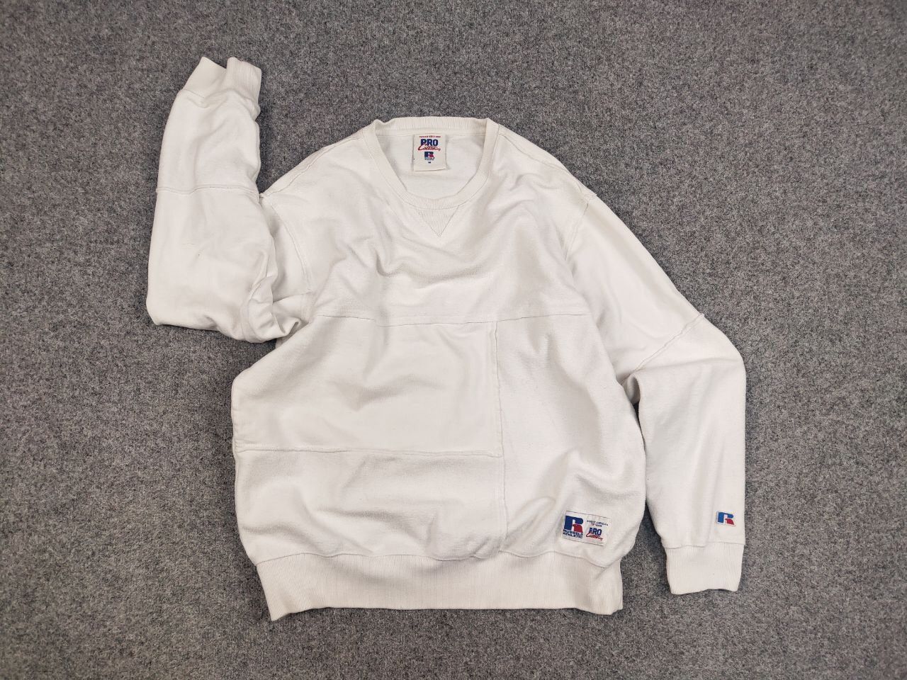 Russell Athletic Vintage Russell Athletic Pro USA Patchwork Boxy Sweatshirt Size US M / EU 48-50 / 2 - 13 Thumbnail