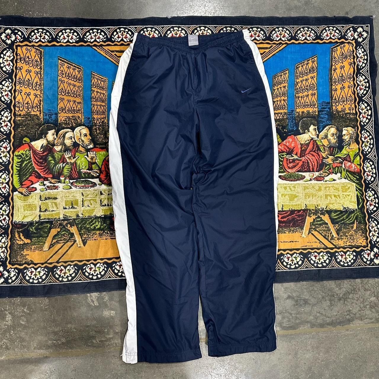 Nike Vintage Nike Blue navy track pants large baggy y2k swoosh Size US 34 / EU 50 - 4 Thumbnail
