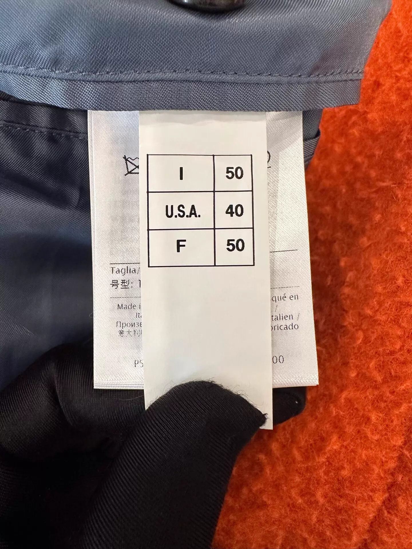 Valentino Valentino Orange Wool Leather Panel Men's Overcoat Size 50 Size US M / EU 48-50 / 2 - 6 Thumbnail