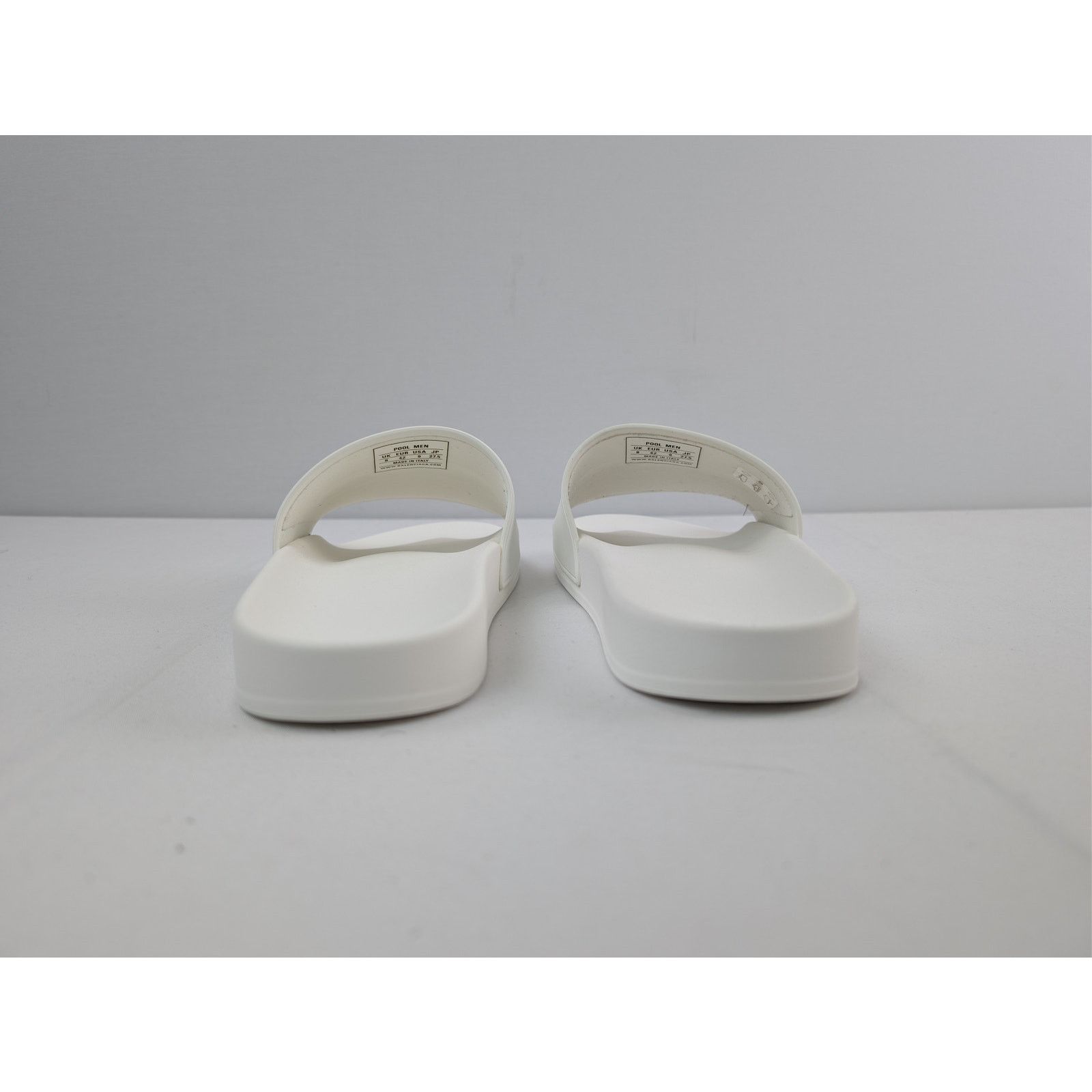 Balenciaga o1rshd1 Pool Slides Rubber Logo Slippers in White/Black Size US 10 / EU 43 - 11 Thumbnail
