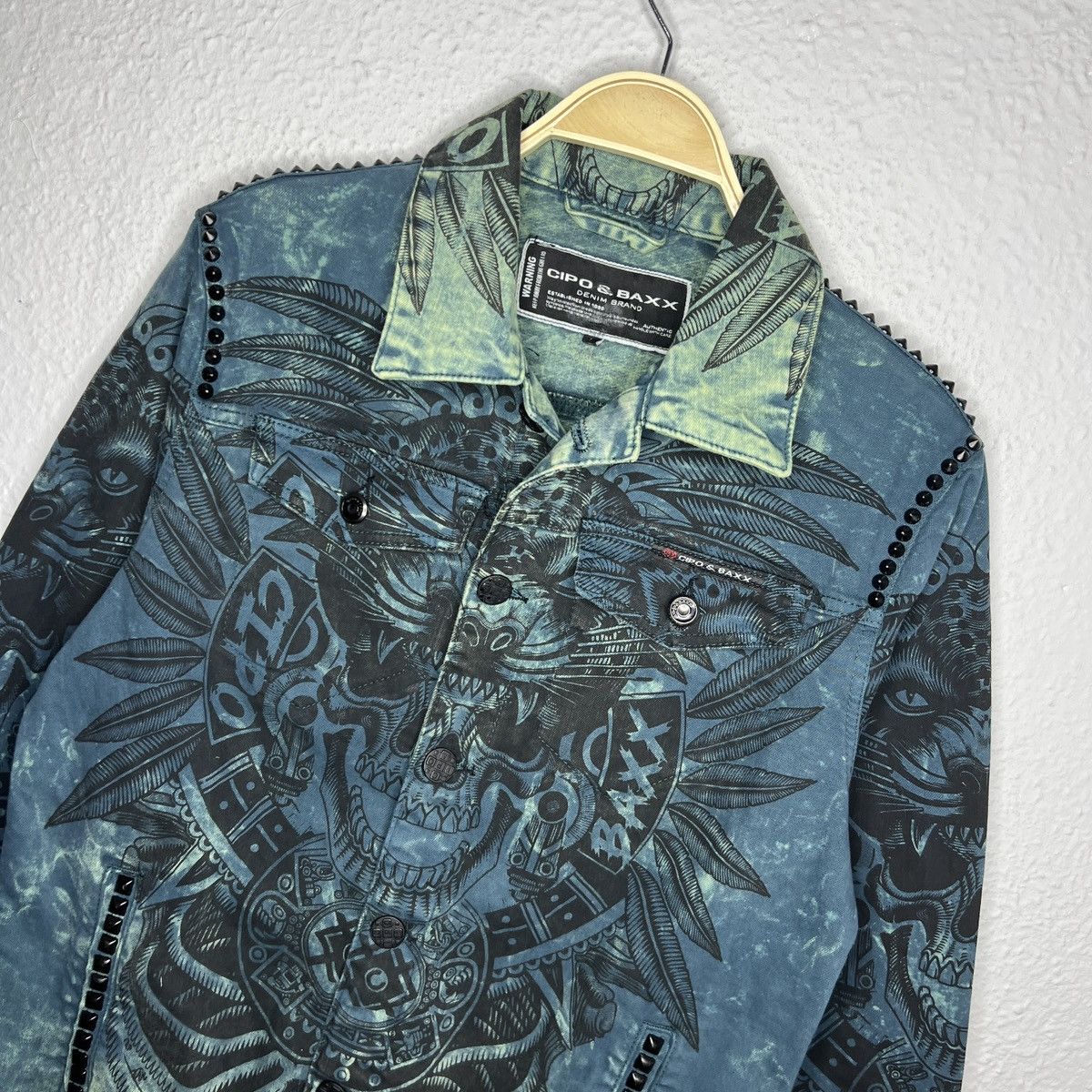 Other Cipo & Baxx Sick Skull Full Printed Denim Jacket Studded Size US L / EU 52-54 / 3 - 5 Thumbnail