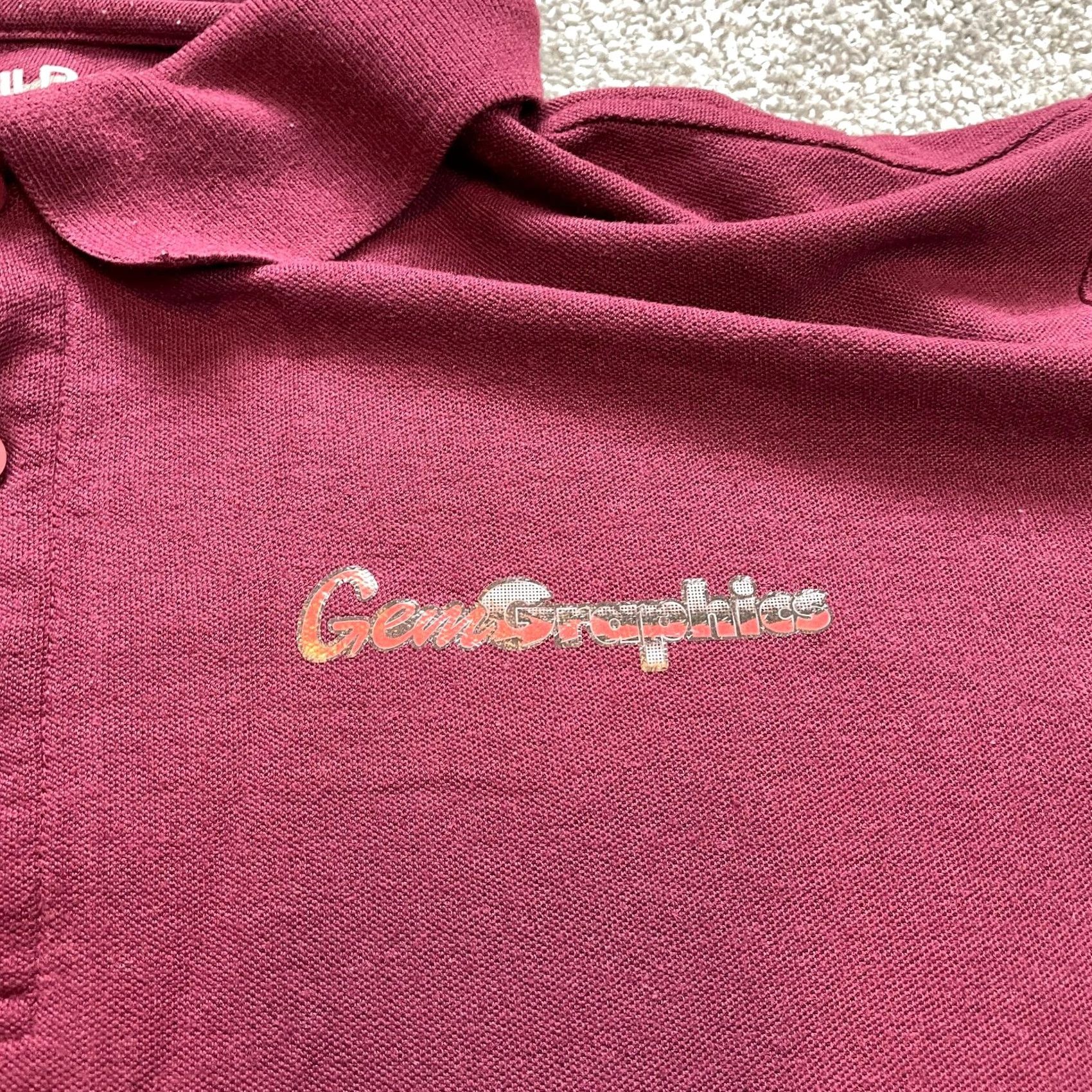 Gildan Gildan Dry Blend Polo Shirt Mens L Dark Red Maroon Logo Collar Gem Graphics Size US L / EU 52-54 / 3 - 7 Thumbnail