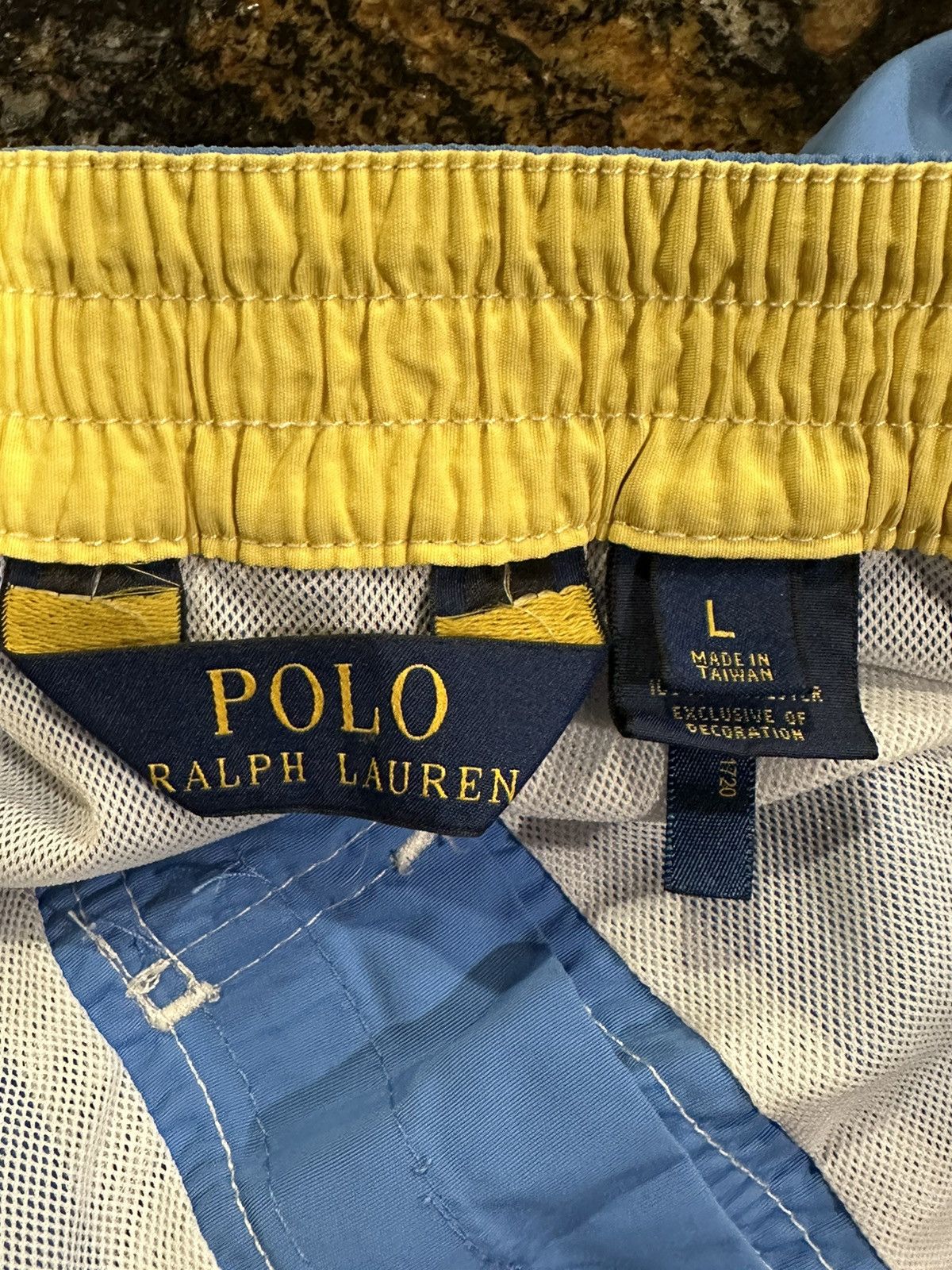 Polo Ralph Lauren Polo Ralph Laurent Powder Blue / Yellow Swim Trunks Shorts Size US 34 / EU 50 - 8 Thumbnail