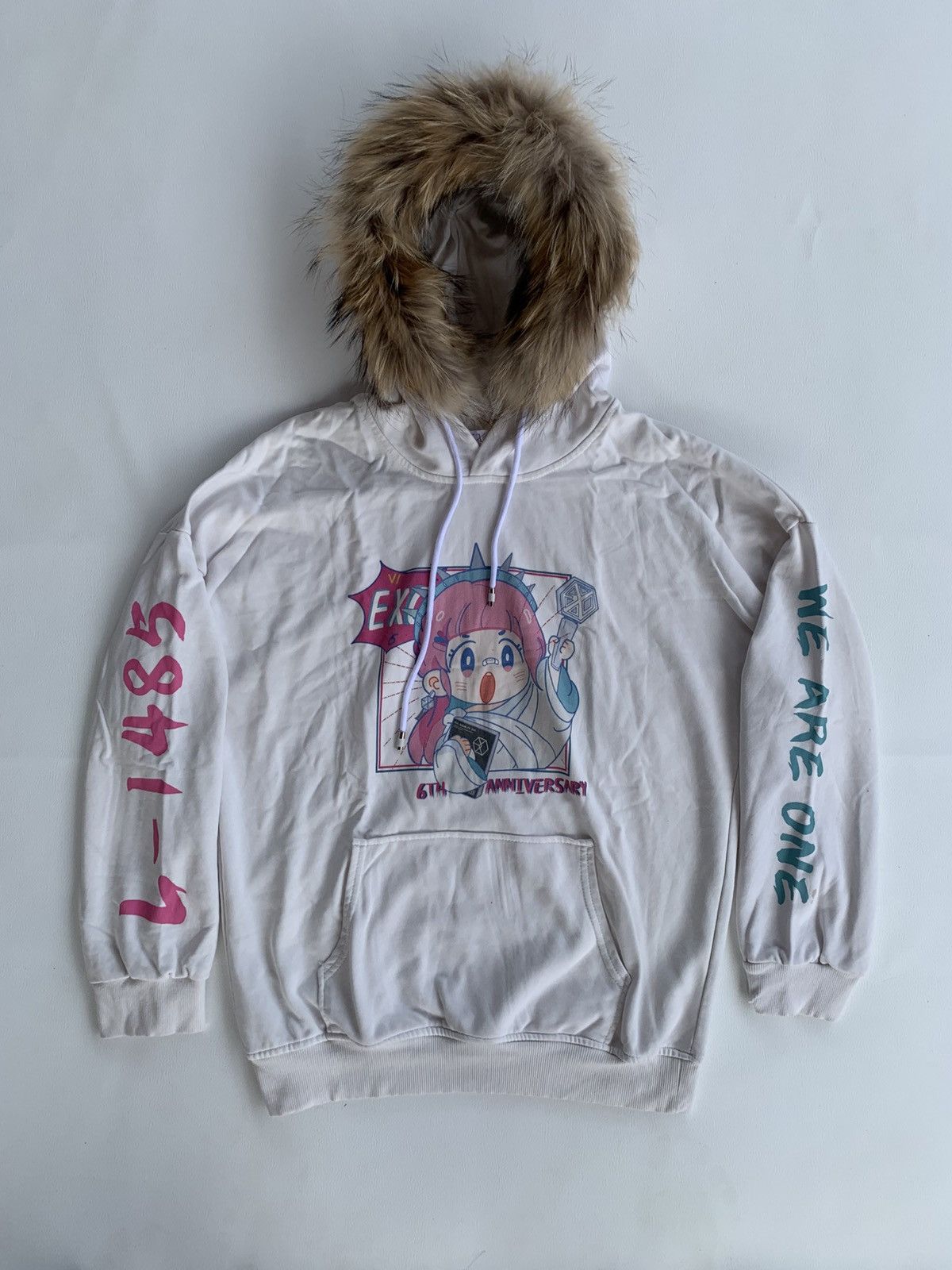 BEAUTY EXO GOTHIC CARTOON FAUX FUR HOODIE