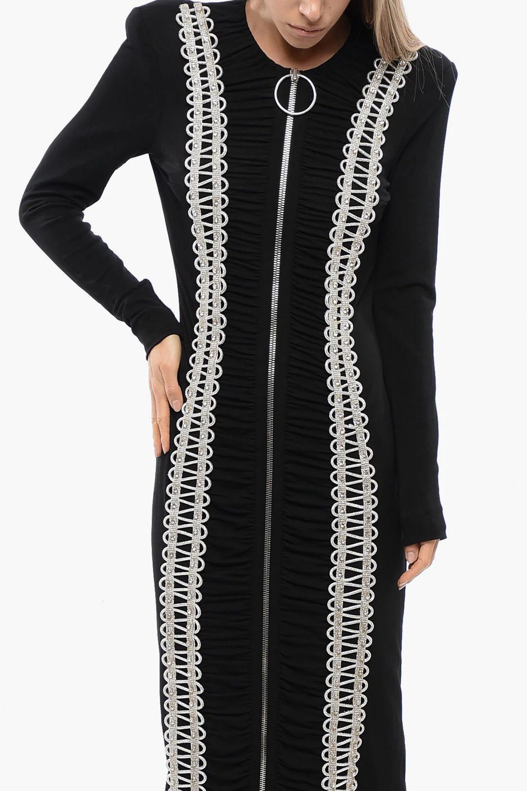 Balmain og1mm0326 Long Dress in Black Size M / US 6-8 / IT 42-44 - 4 Thumbnail