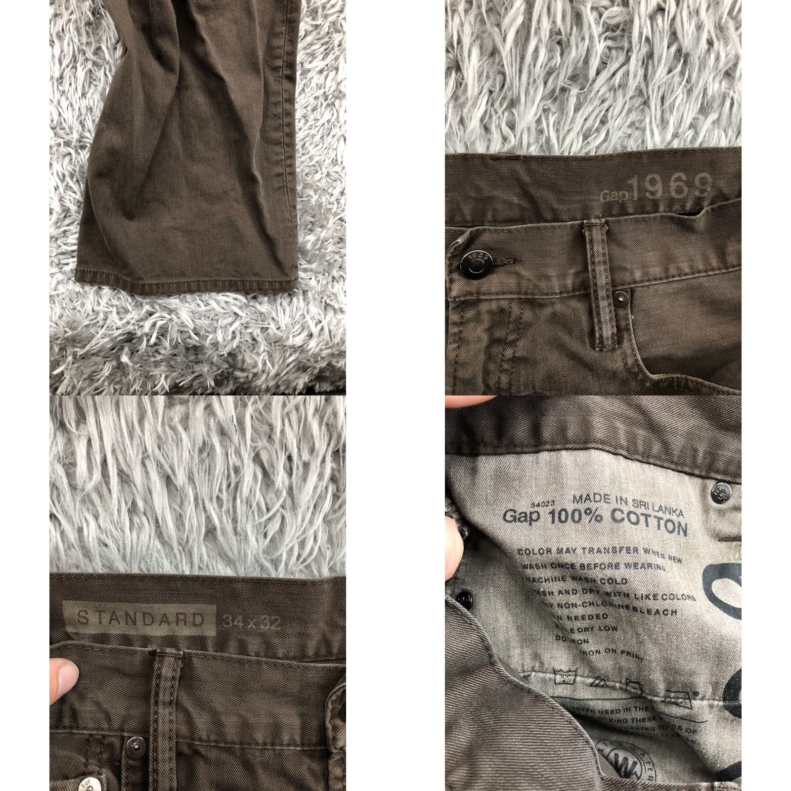 Gap Gap 1969 Jeans Standard Straight 34x32 Mens Medium Wash Beige Denim Cotton Blend Belt Loops 5-Pocket Regular Rise Mid Size US 34 / EU 50 - 8 Thumbnail