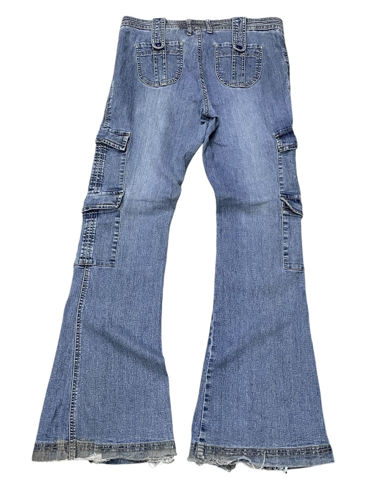 5351 POUR LES HOMMES × Tornado Mart Super Flared Vanilla Star Asymmetrical Cargo Denim Pants Size US 32 / EU 48 - 4 Thumbnail