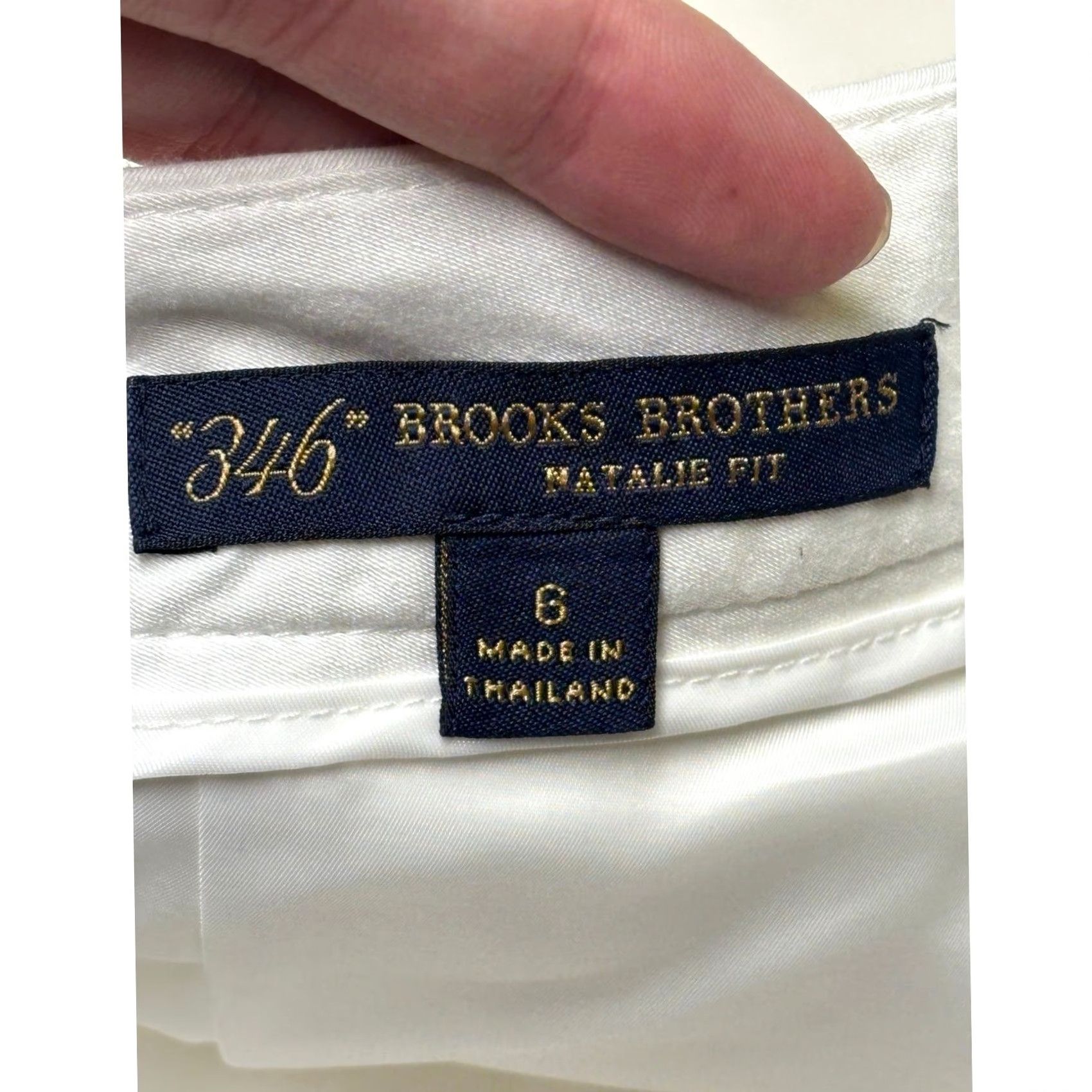 Brooks Brothers Brooks Brothers 346 Natalie Fit Dress Pants Womens 6 White Cotton Blend Stretch Straight Leg Front Pockets Belt Loops) Size 28" / US 6 / IT 42 - 5 Thumbnail