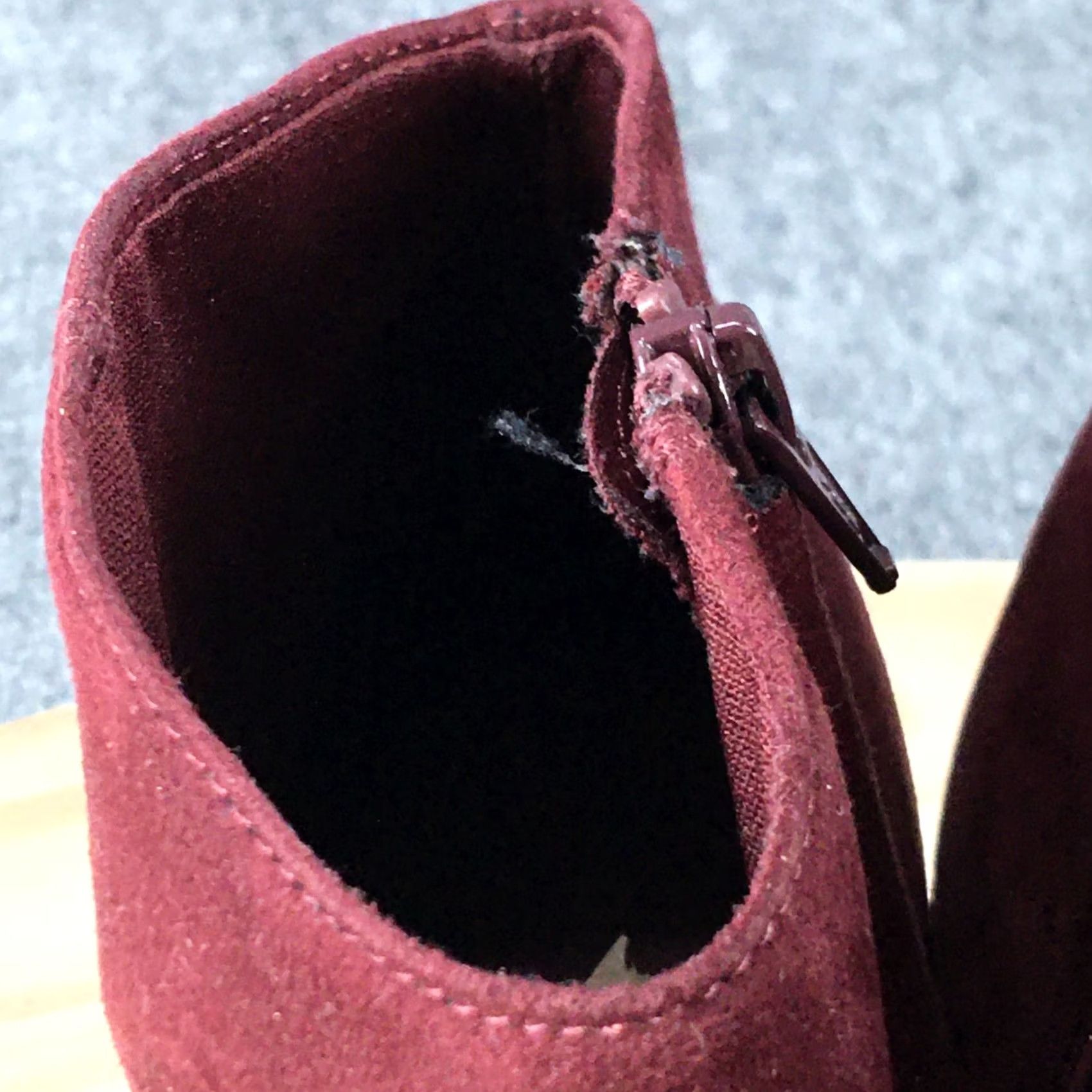 Old Navy Old Navy Boots Womens 8 Oxblood Ankle Booties Heels Red Faux Suede Leather Zip Size US 8 / IT 38 - 6 Thumbnail