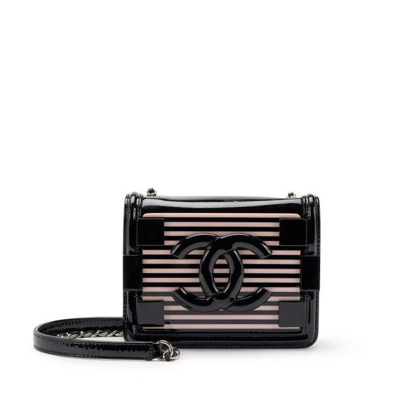 Chanel Chanel 2014 Plexiglass Patent Striped Boy Brick Flap Bag Size ONE SIZE - 1 Thumbnail