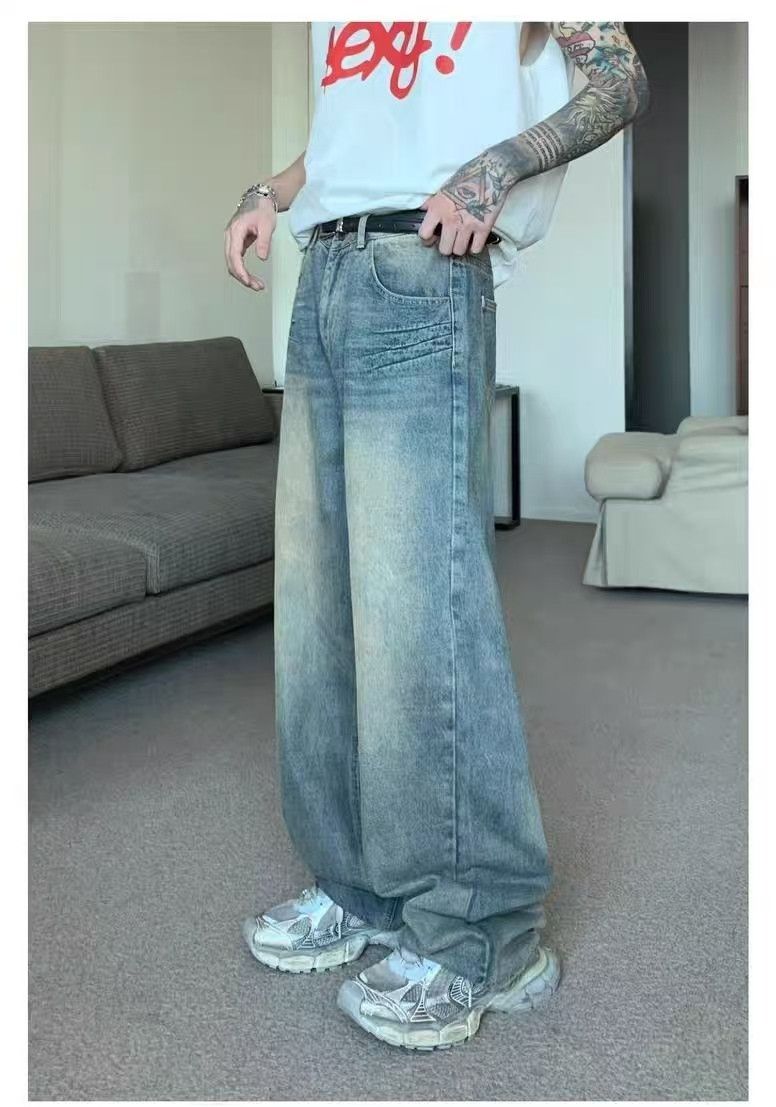 Japanese Brand × Vintage Blue street trend washed loose flared jeans y2k Size US 32 / EU 48 - 3 Thumbnail