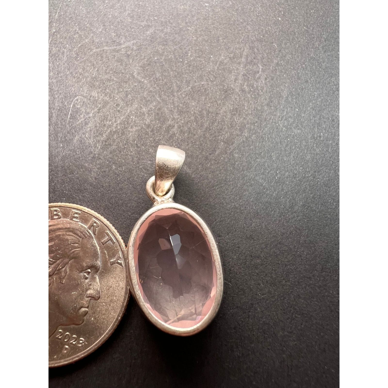 Other NEW Rose Quartz oval gemstone sterling silver pendant Size ONE SIZE - 4 Thumbnail