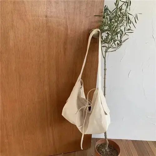 Japanese Brand × Vintage Loose fit white burlap shoudler tote bag Size ONE SIZE - 4 Thumbnail