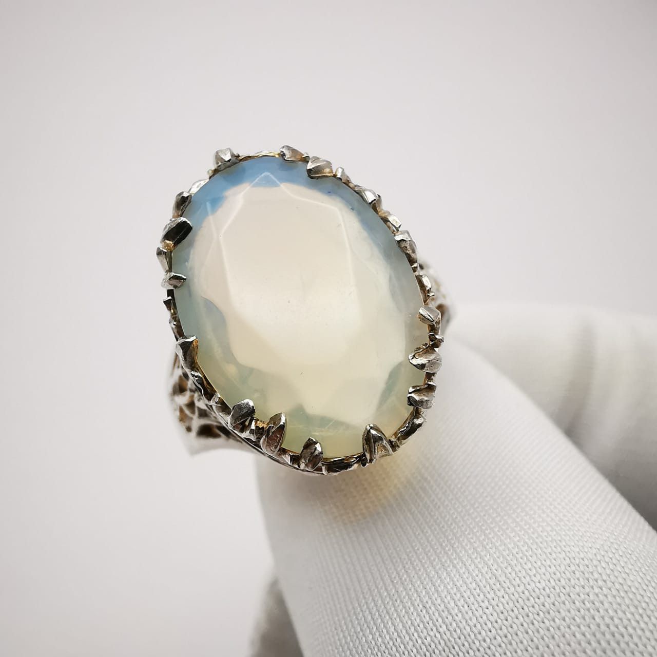 Sterling Silver Vintage Ring,925 Sterling Silver Moonstone size 12 Size ONE SIZE - 2 Thumbnail